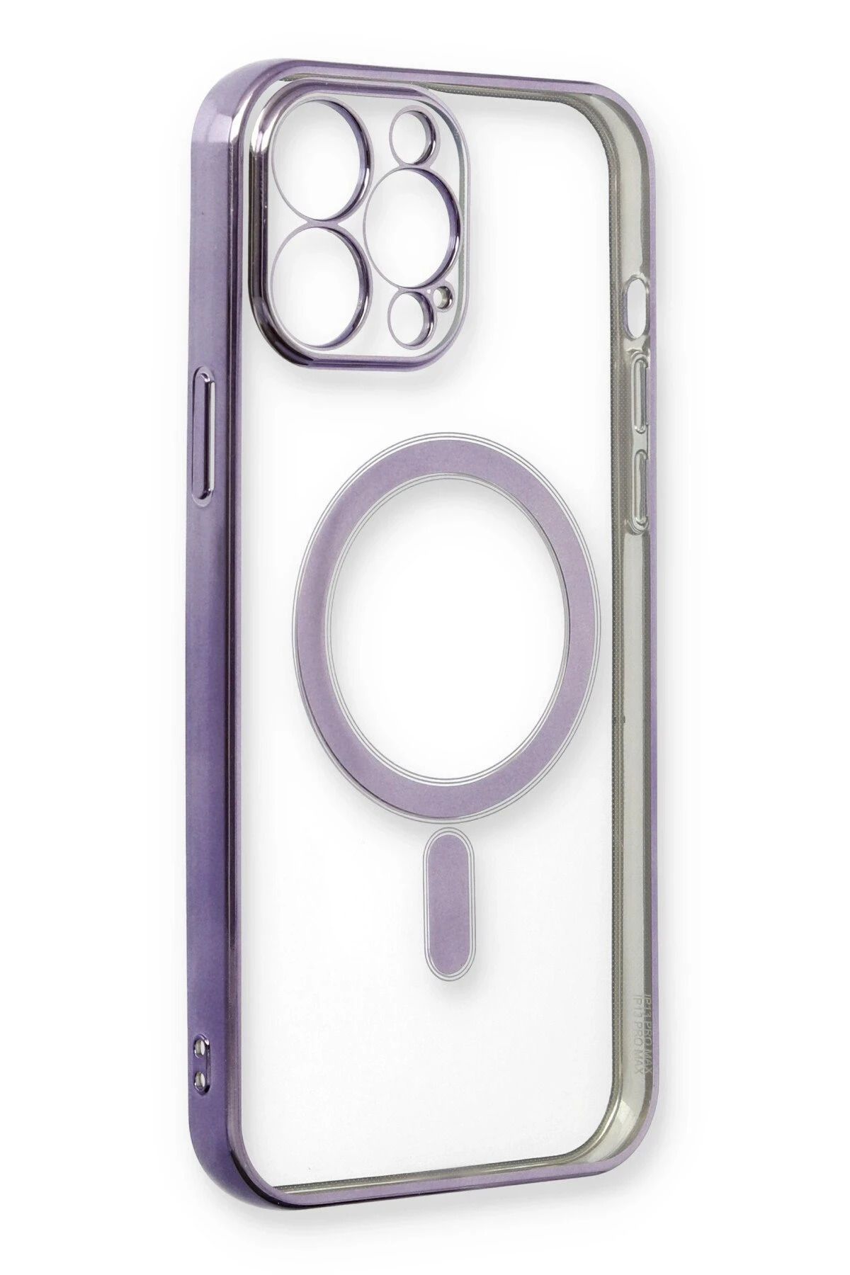 NewFace iPhone 13 Pro Kılıf Magneticsafe Lazer Silikon - Mor DPMAH