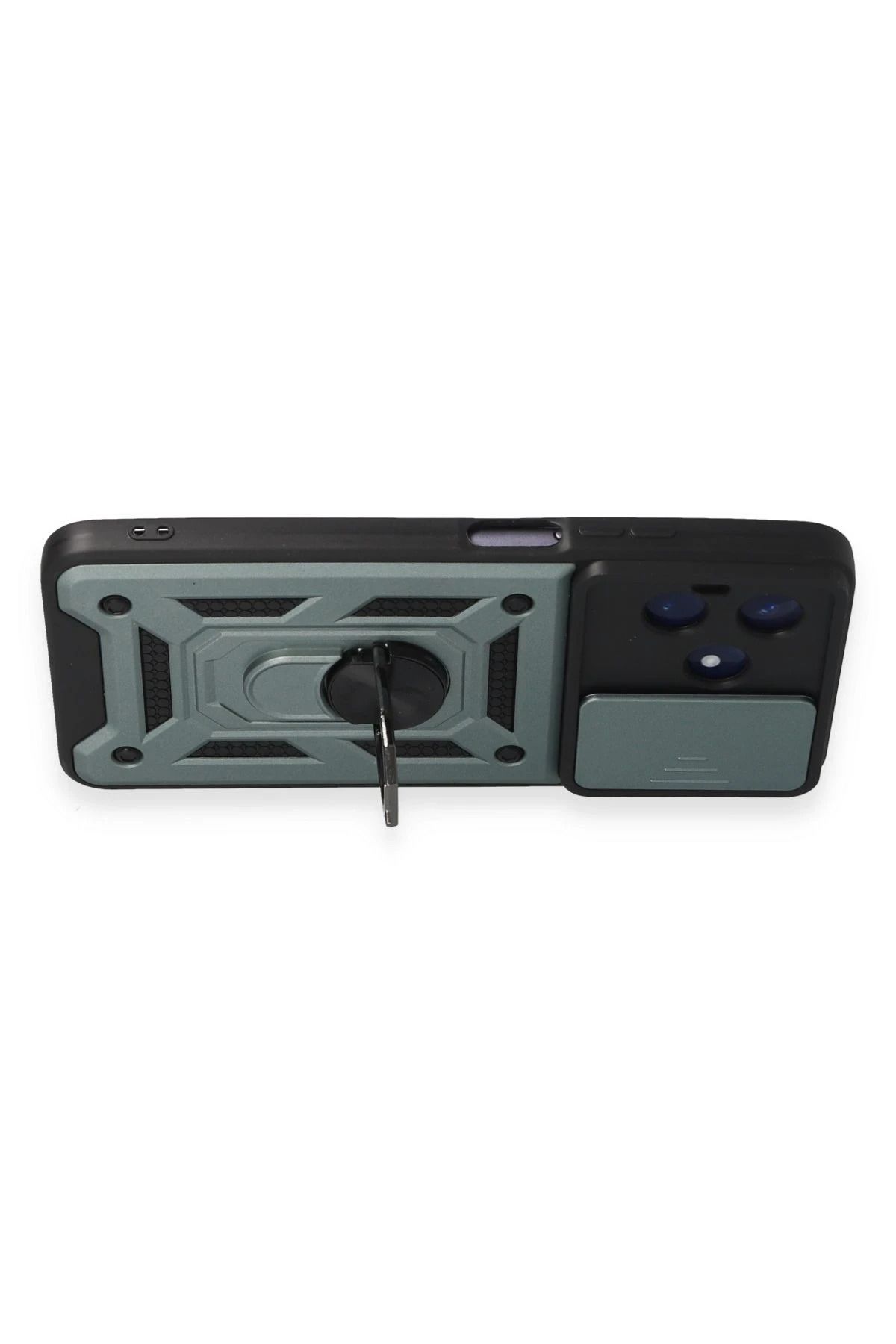 NewFace Realme C53 Kılıf Pars Lens Yüzüklü Silikon - Yeşil BSTMY