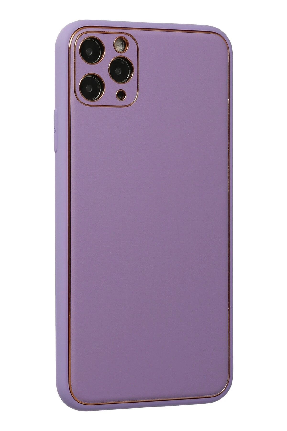 NewFace iPhone 11 Pro Kılıf Coco Deri Silikon Kapak - Lila SVLRS