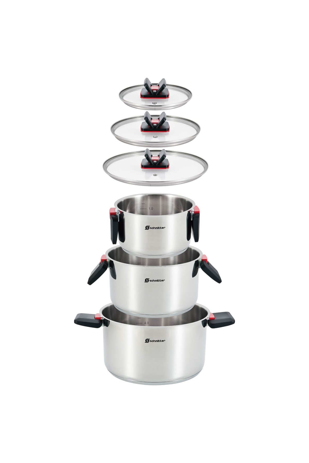SCHMITTER Zestaw 3 oale cu capac (6 sztuk) Schmitter