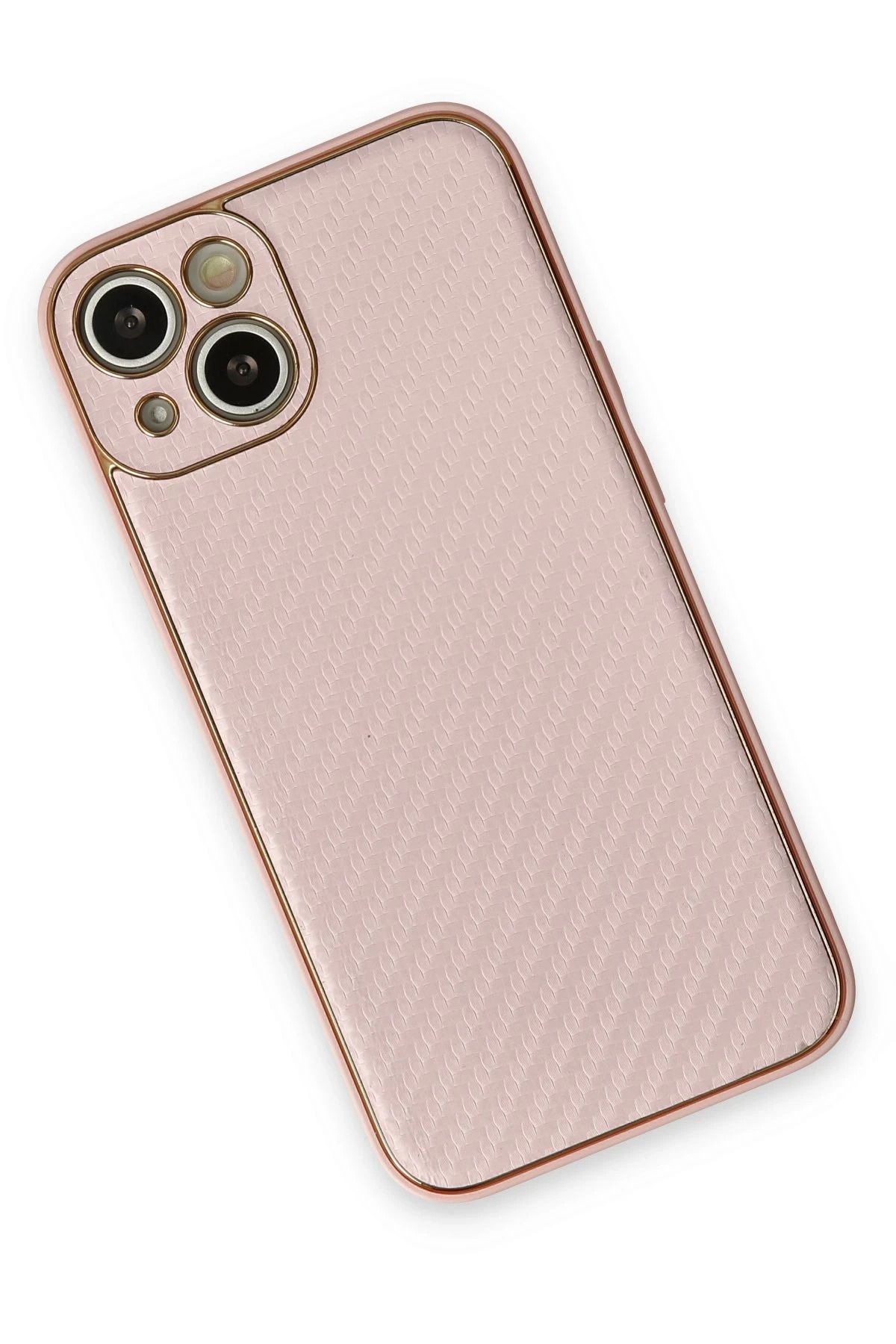 NewFace iPhone 13 Kılıf Coco Karbon Silikon - Pembe WLZOR