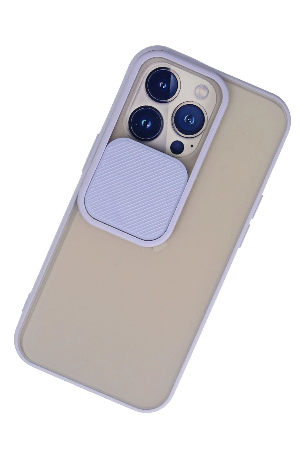 NewFace iPhone 13 Pro Kılıf Palm Buzlu Kamera Sürgülü Silikon - Lila WLZOR