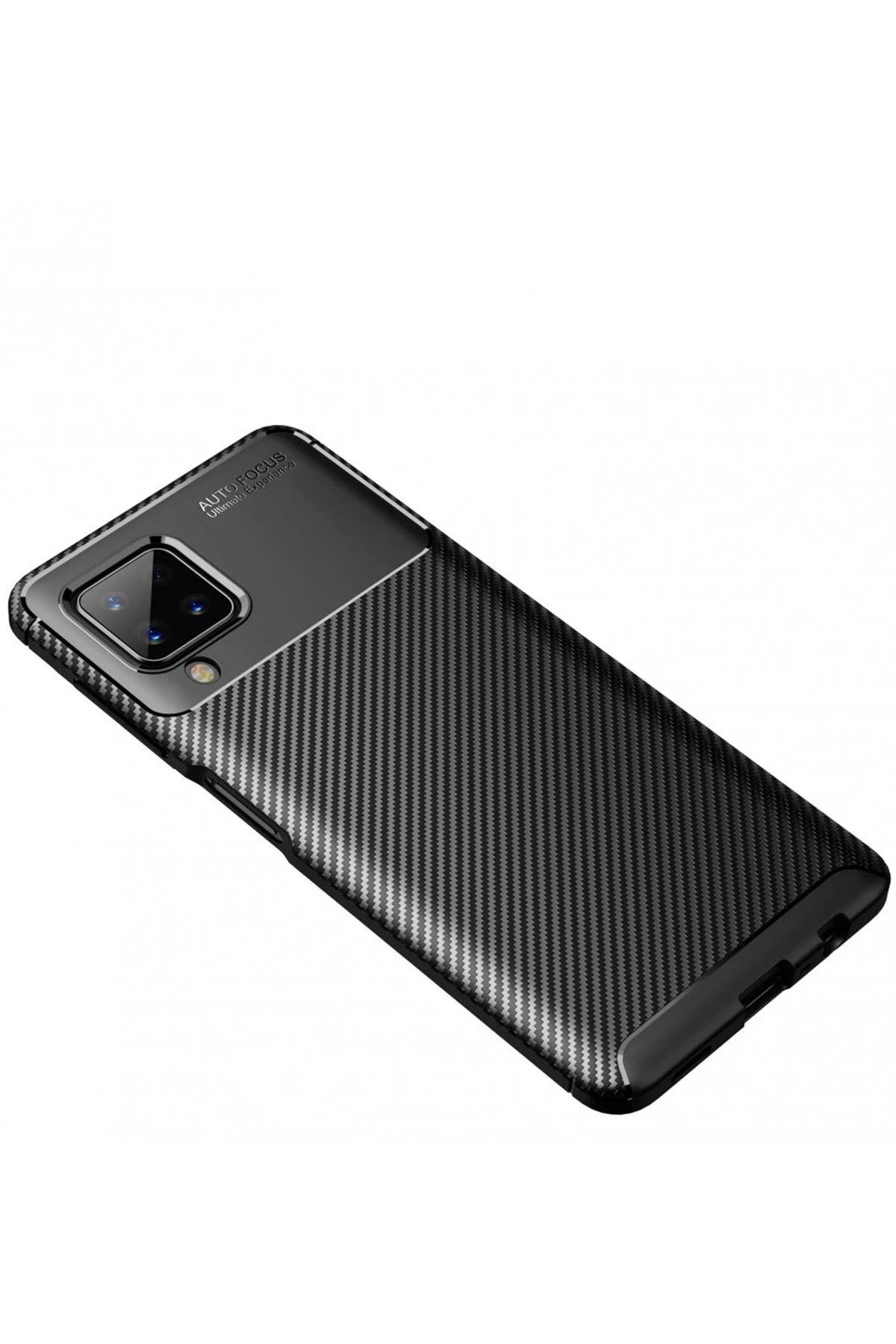 NewFace Samsung Galaxy A22 Kılıf Auto Focus Karbon Kapak - Siyah DPMAH