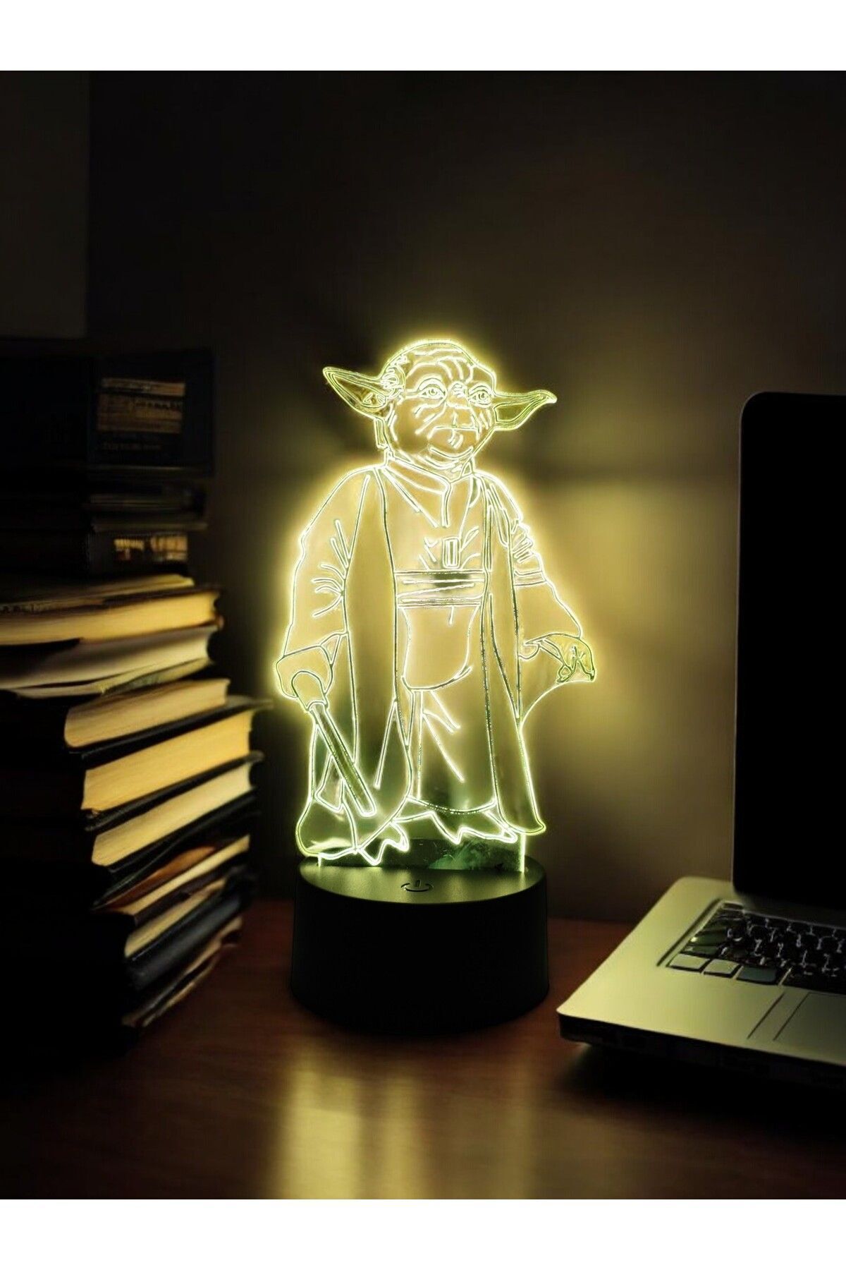 Acsdekor Yoda Figürlü 3D Gece Lambası Masa Lambası Dekoratif Aydınlatma