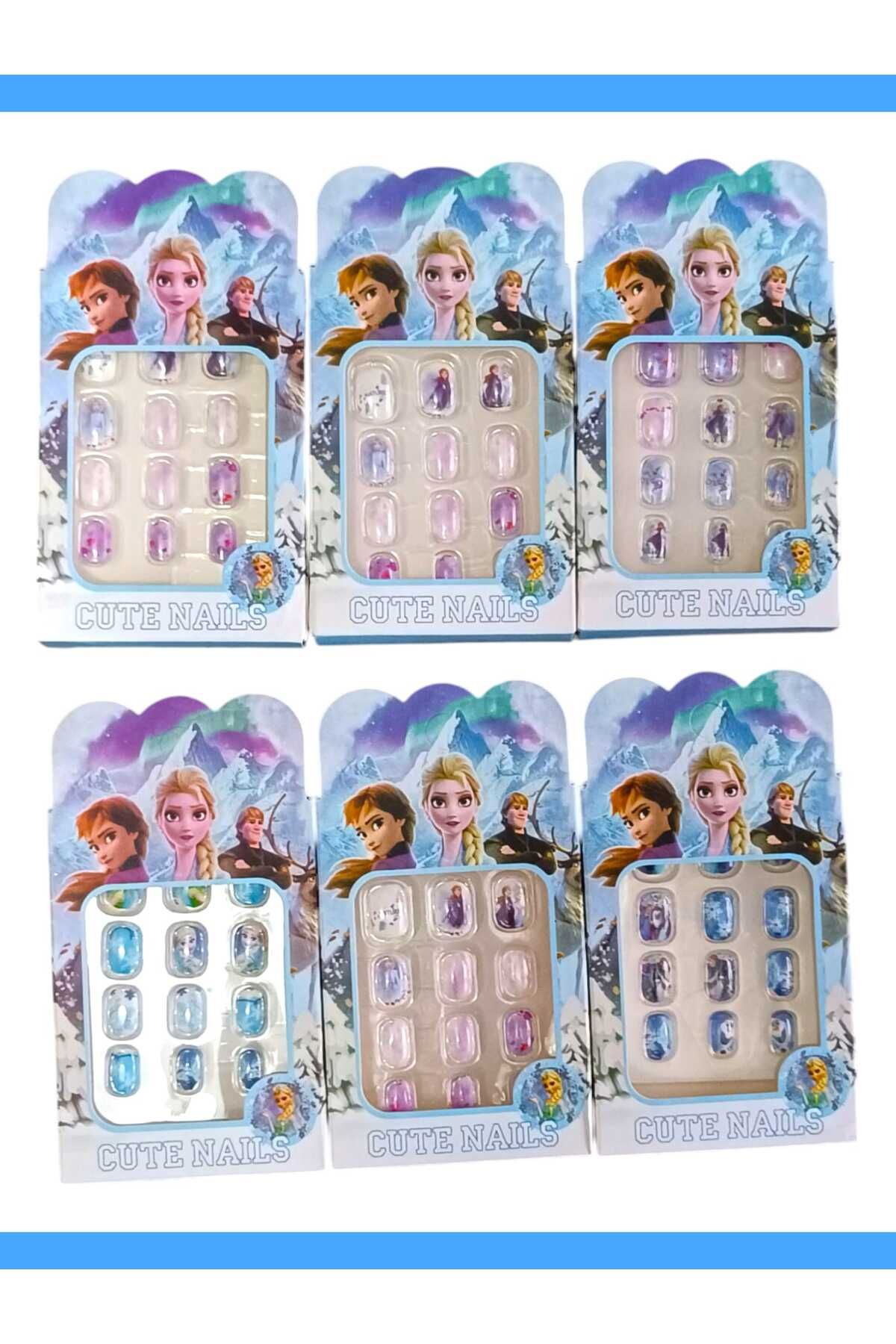 Eva Rose 6 Paket Kendinden Yapışkanlı takma Tırnak Çocuk takma Tırnak Kız çocuk Tırnak Çocuk Takma Tırnağı