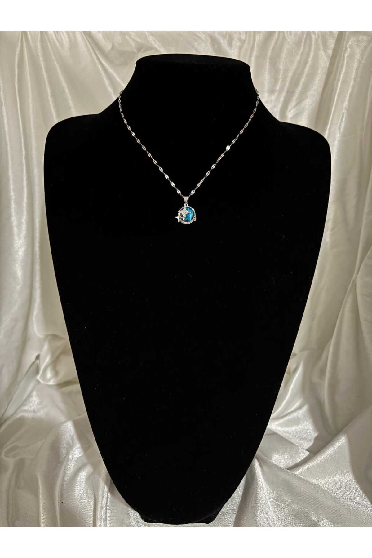 BEBA ACCESSORİES Dünya Model Çelik Kolye