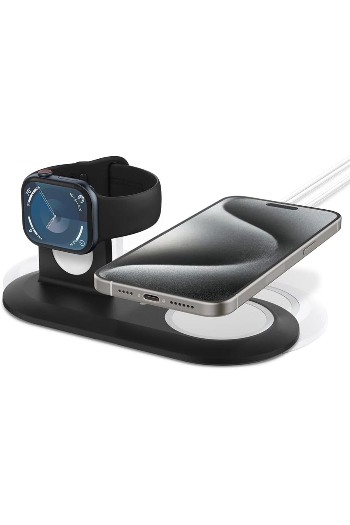 STOREMAX htpshopmx MagFit iPhone & Watch için Stand Dock Şarj Ünitesi Duo 2in1 Black - AMP02796 str http 1