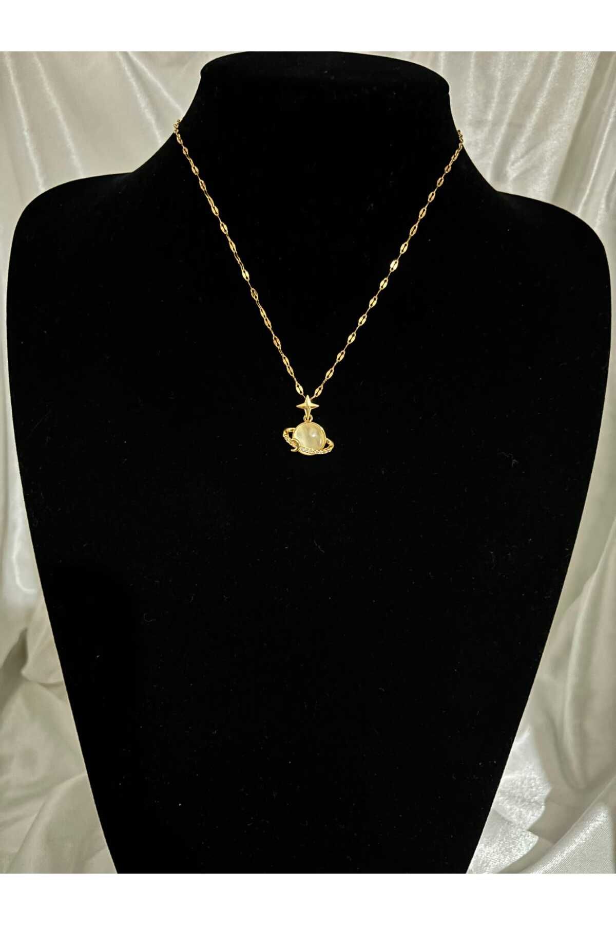 BEBA ACCESSORİES Satürn Model Çelik Kolye