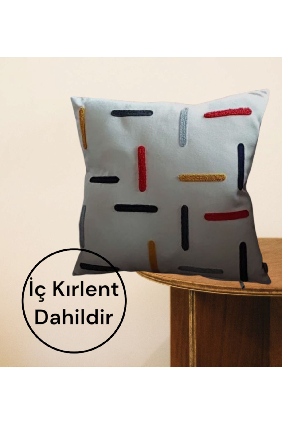DENBU TEKSTİL RENKLİ DESENLİ PUNCH KIRLENT 1 ADET İÇ DOLGU DAHİL