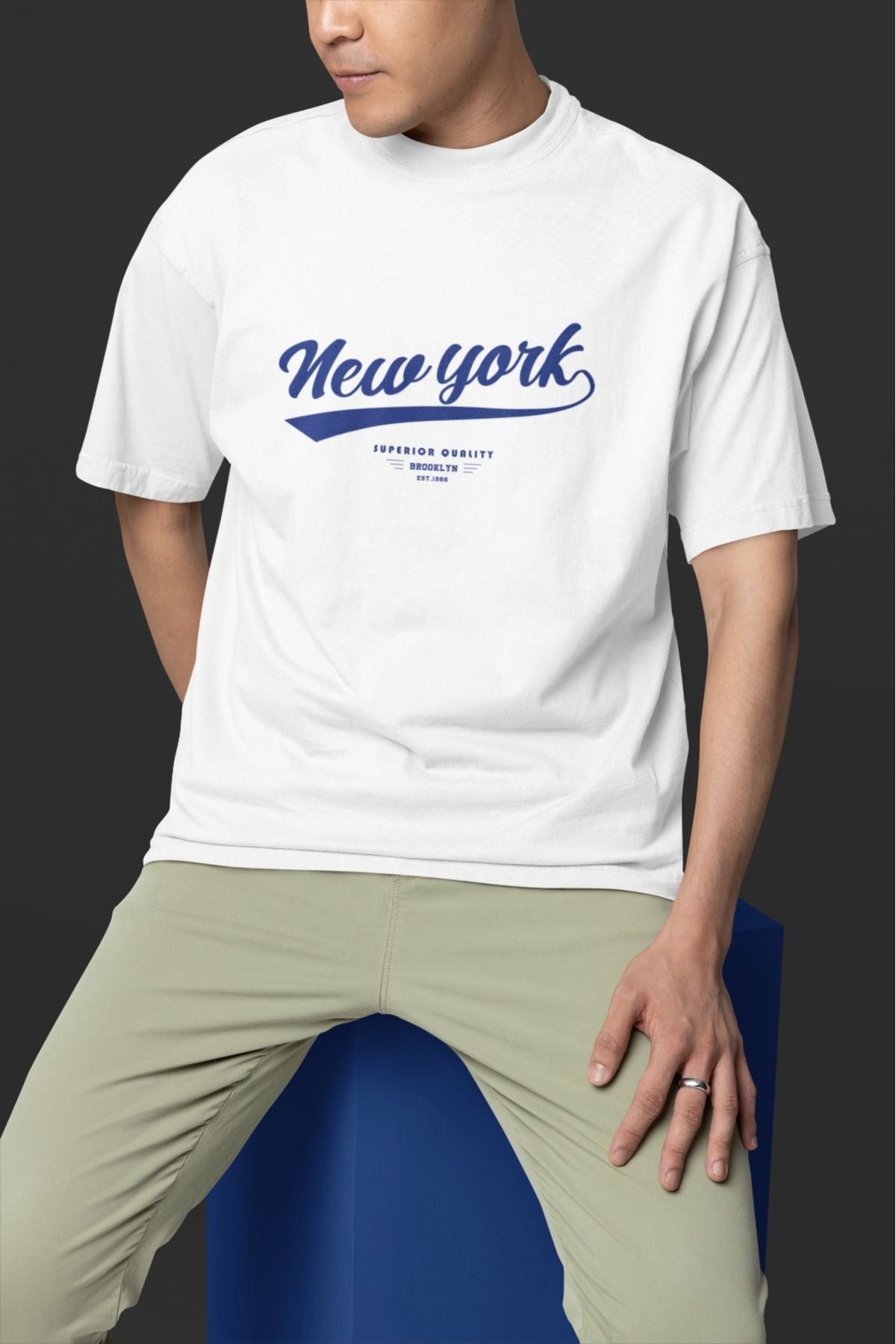 Butik ERKEK/KADIN -NEW YORK- TRANSFER BASKILI YUVARLAK YAKA KISA KOL TİŞÖRT