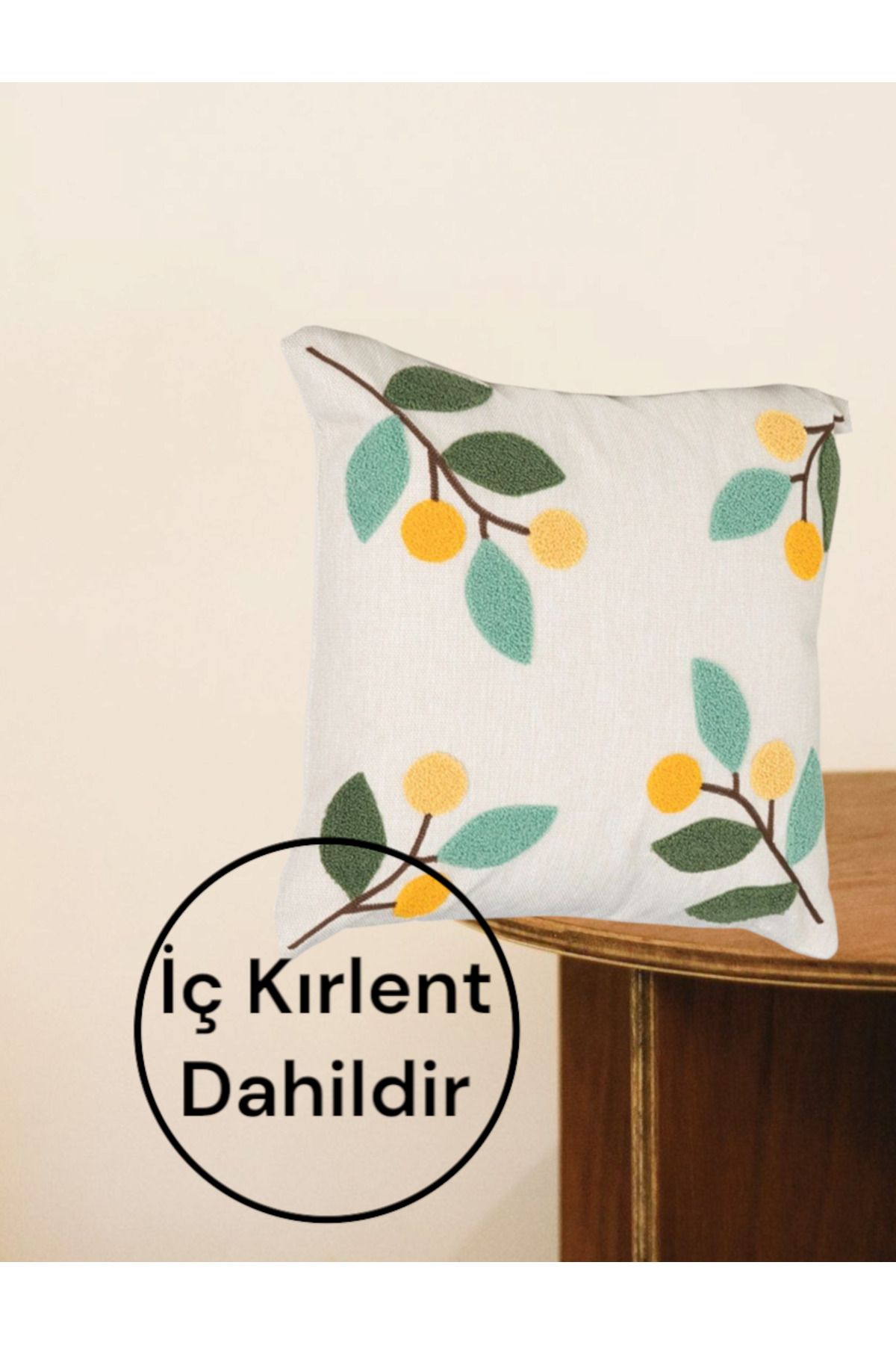 DENBU TEKSTİL DAL DESENLİ PUNCH KIRLENT 1 ADET İÇ DOLGU DAHİL