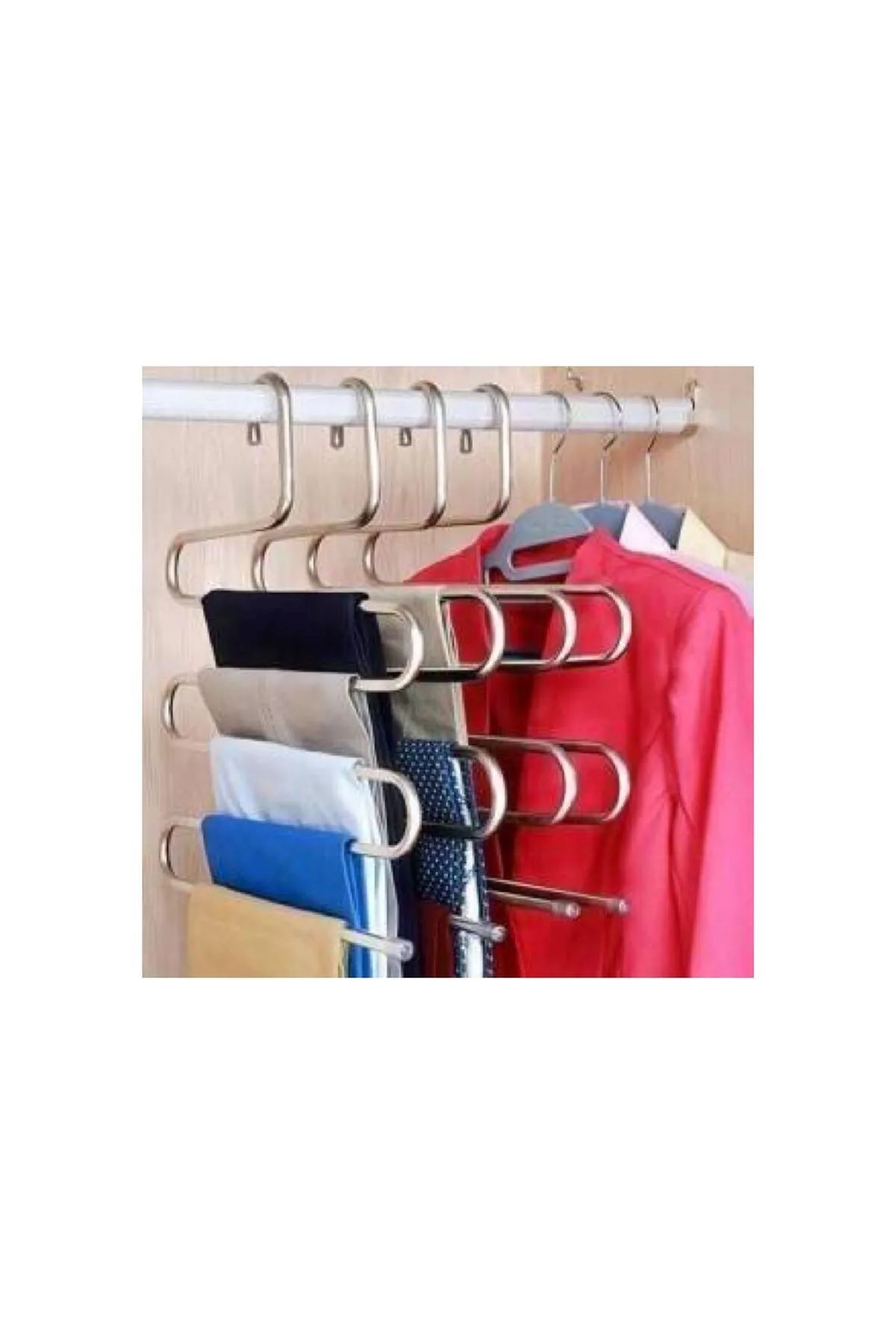 Parland 2 adet Metal Pantolon Eşarp Askısı 5 Katlı Askı