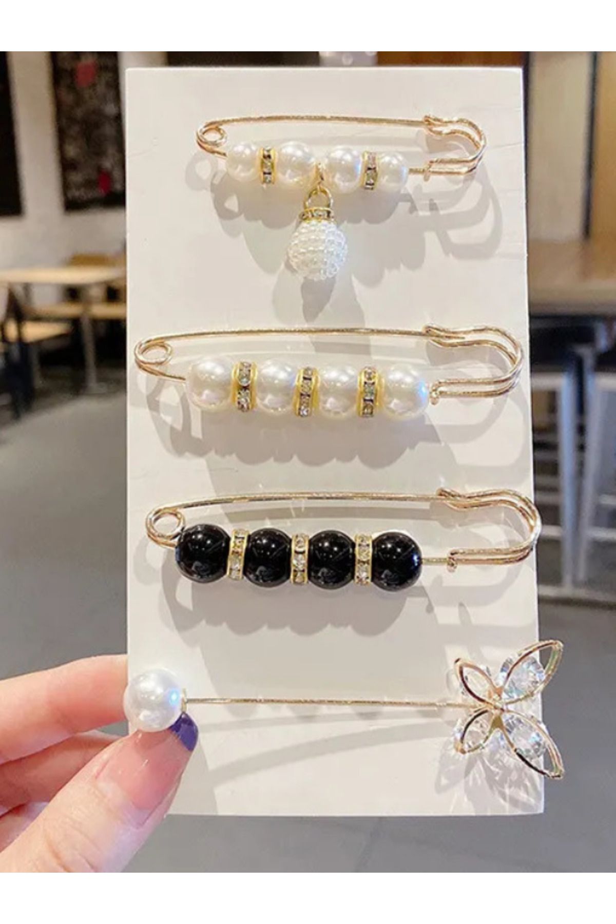 GUCSO 4'lü Set Pantolon Beli Daraltma Aparatı, Gold Renk,, Bel Daraltma İğnesi, İğne, Kemer
