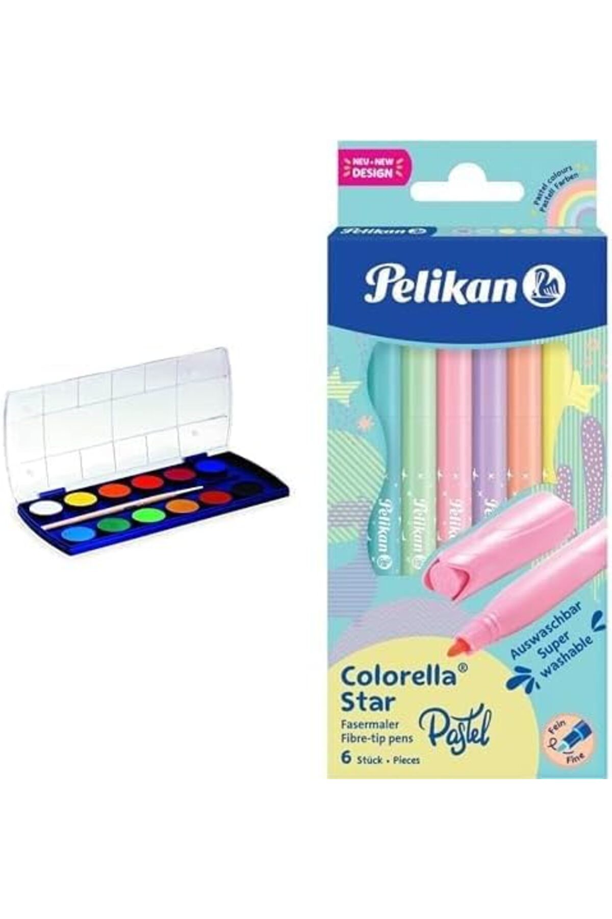STOREMAX htpshopmx F 355 P-12 Suluboya 12 Renk - PL721258SB12R + Pelikan Colorella Pastel 6lı Keçeli Kalem
