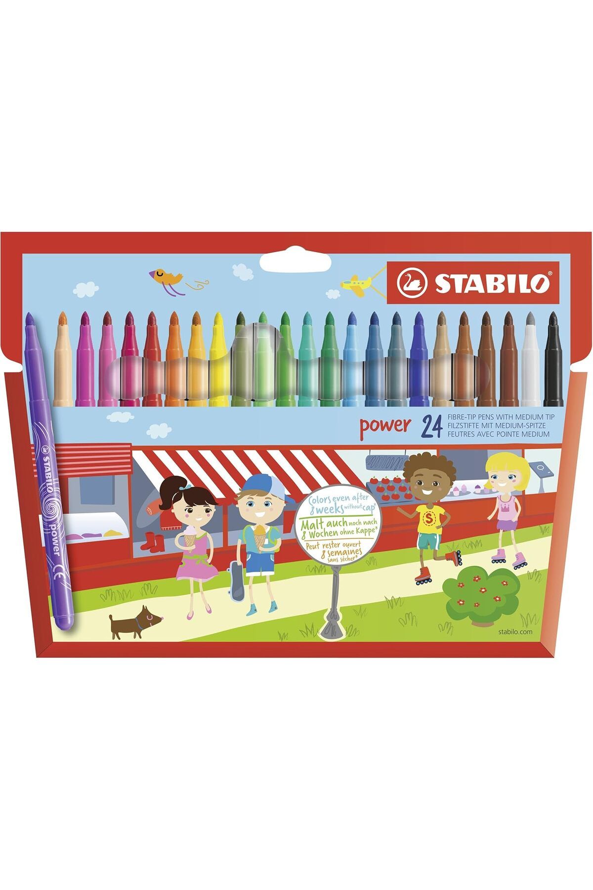 STOREMAX htpshopmx power - Keçe Uçlu Boya Kalemi - 24'lü Paket - Çeşitli Renkler str http 1092444