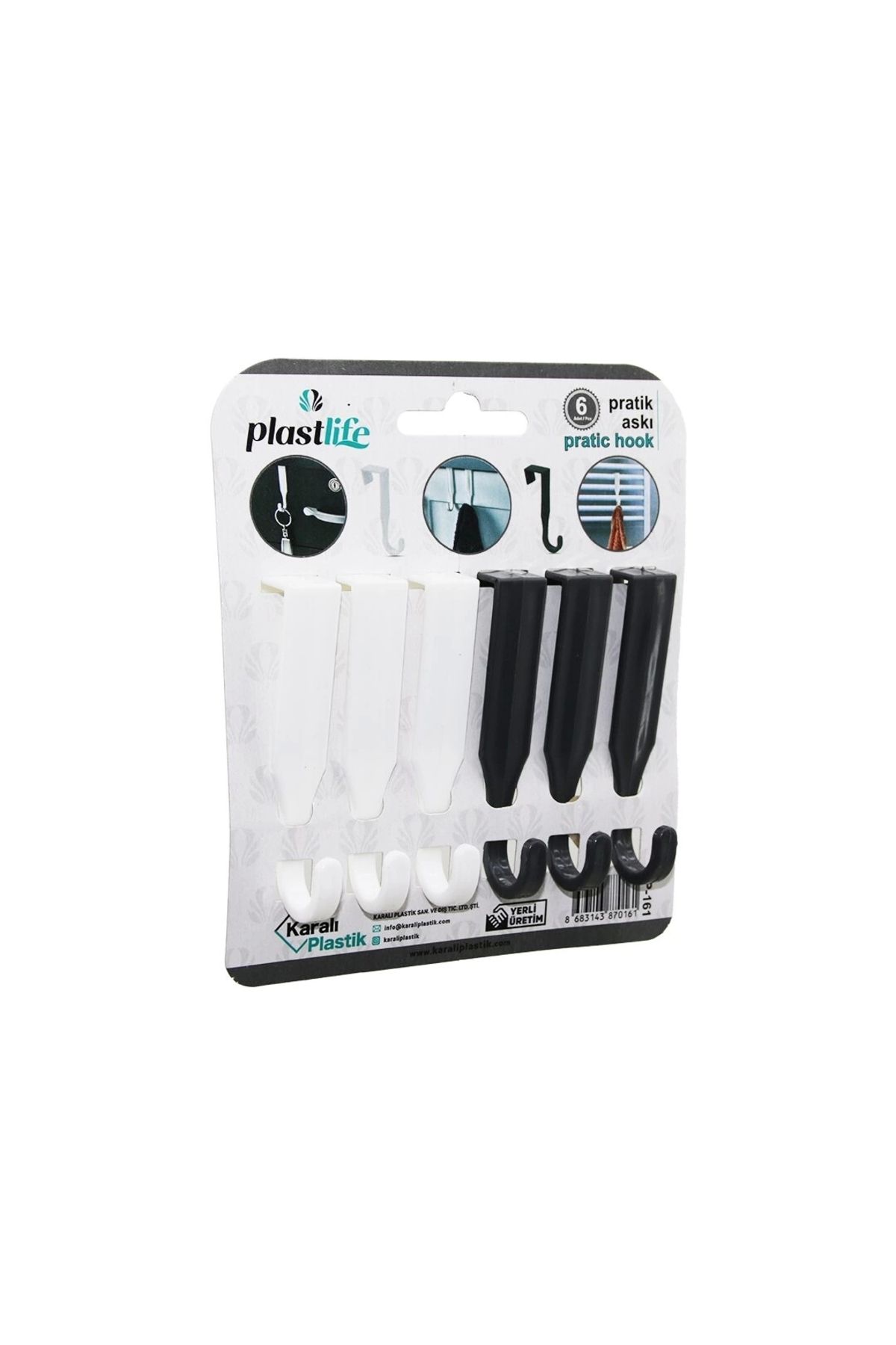 HayMed 6pcs - Tek Kollu Çok Amaçlı - Tak Çıkar Pratik Plastik Askı (4172)