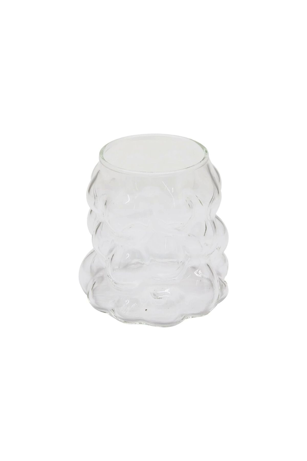HayMed Boncuklu - Boğumlu Cam Bardak 340ml Kahve - Sunum - Meşrubat (4172)
