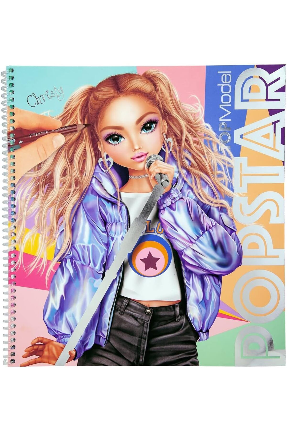 STOREMAX bystoreby 12228 TOPModel Popstar - Boyama Kitabı, 60 Sayfalık Model Motifleri ve Kıyafetleri Tasa