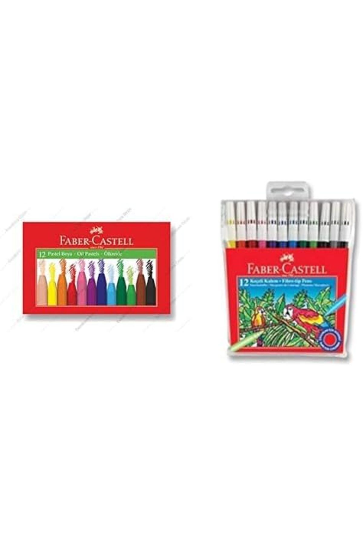 STOREMAX bystoreby 12'li Pastel Boya& Faber-Castell 12'li Keçeli Kalem & Faber-Castell 12'li Suluboya 3'lü