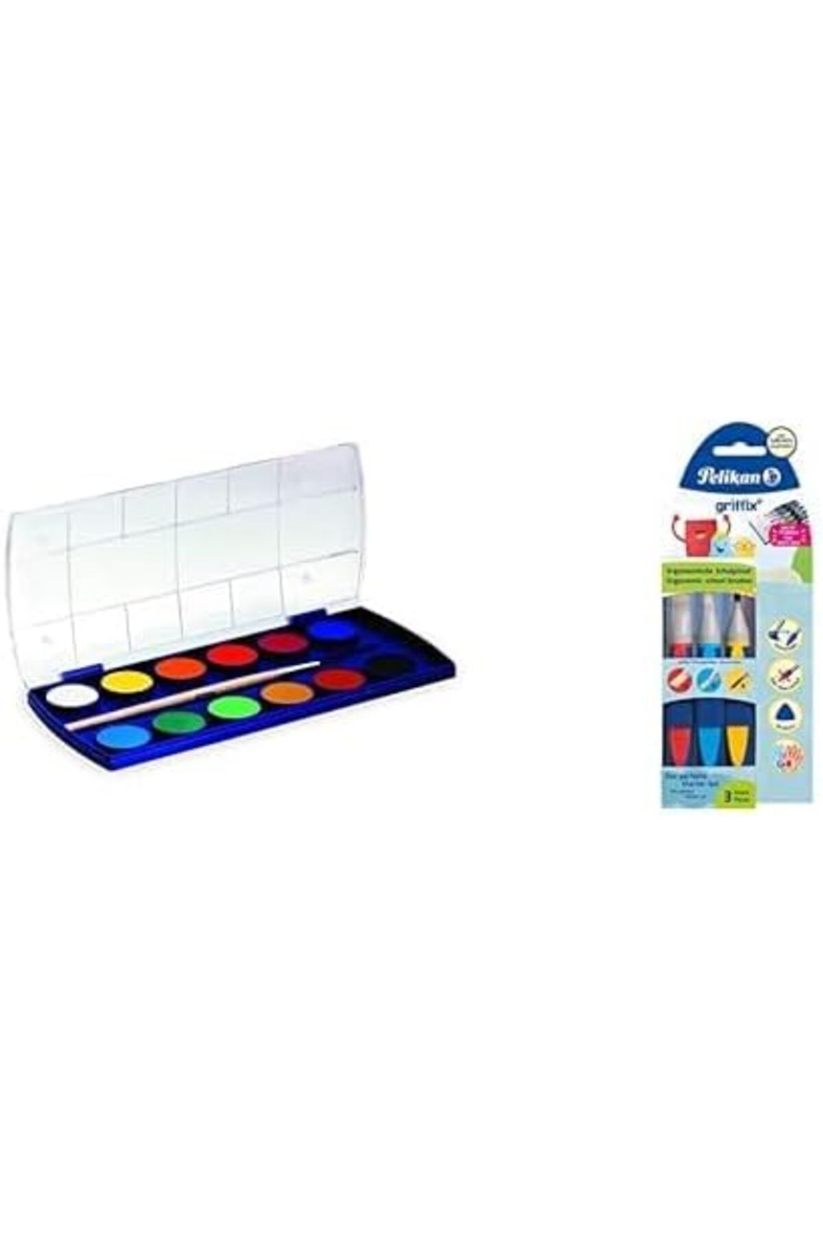 STOREMAX bystoreby F 355 P-12 Suluboya 12 Renk - PL721258SB12R + Pelikan Griffix Suluboya Fırça Seti 3lü N