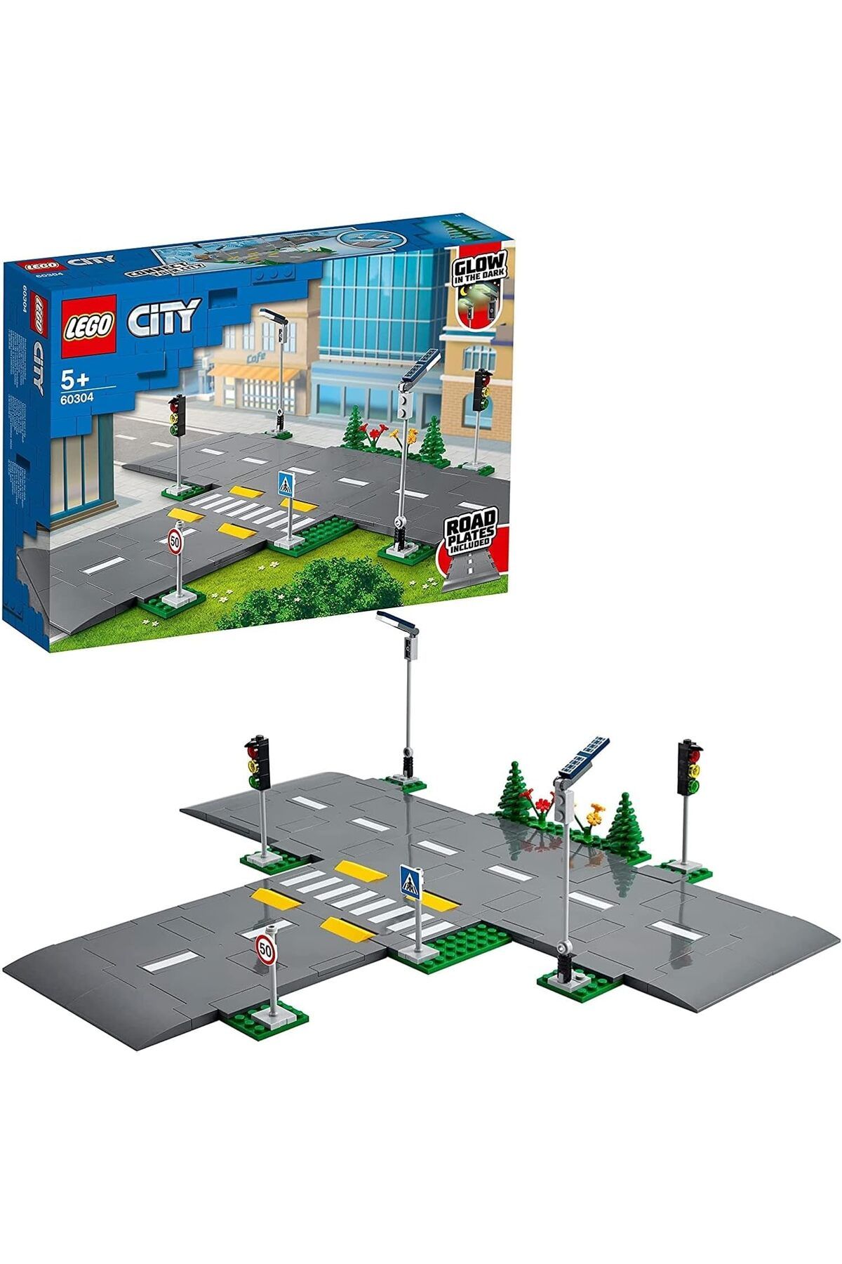 STOREMAX jvnnastore City Yol Zeminleri 60304-5 Yaş ve Üzeri Çocuklar İçin LEGO City Setleriyle Uyumlu Ya