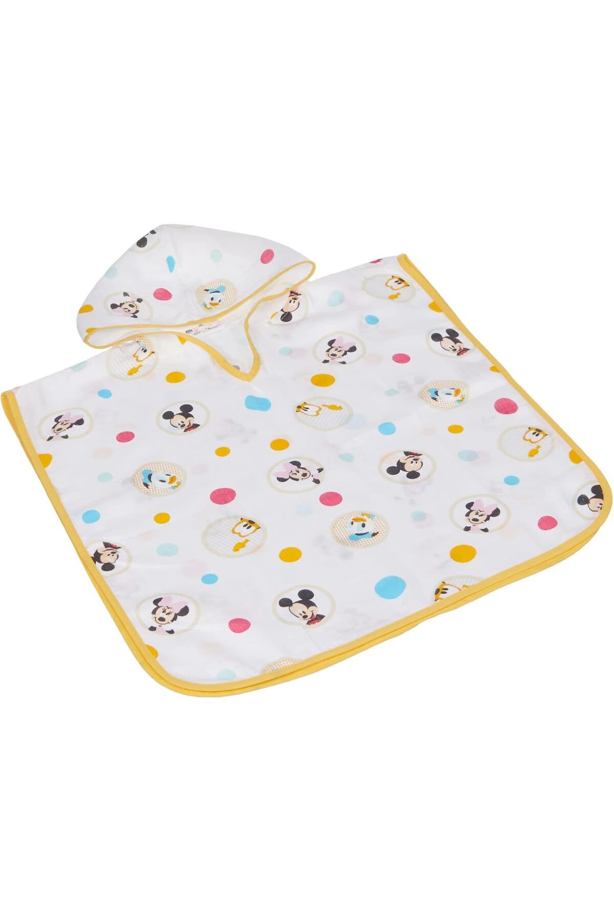 KDROĞLU KDROGLU Mickey Lisanslı Karakter Baskılı%100 Pamuk Bebek Müslin Panço, Çok Renkli, 60x120 cm N