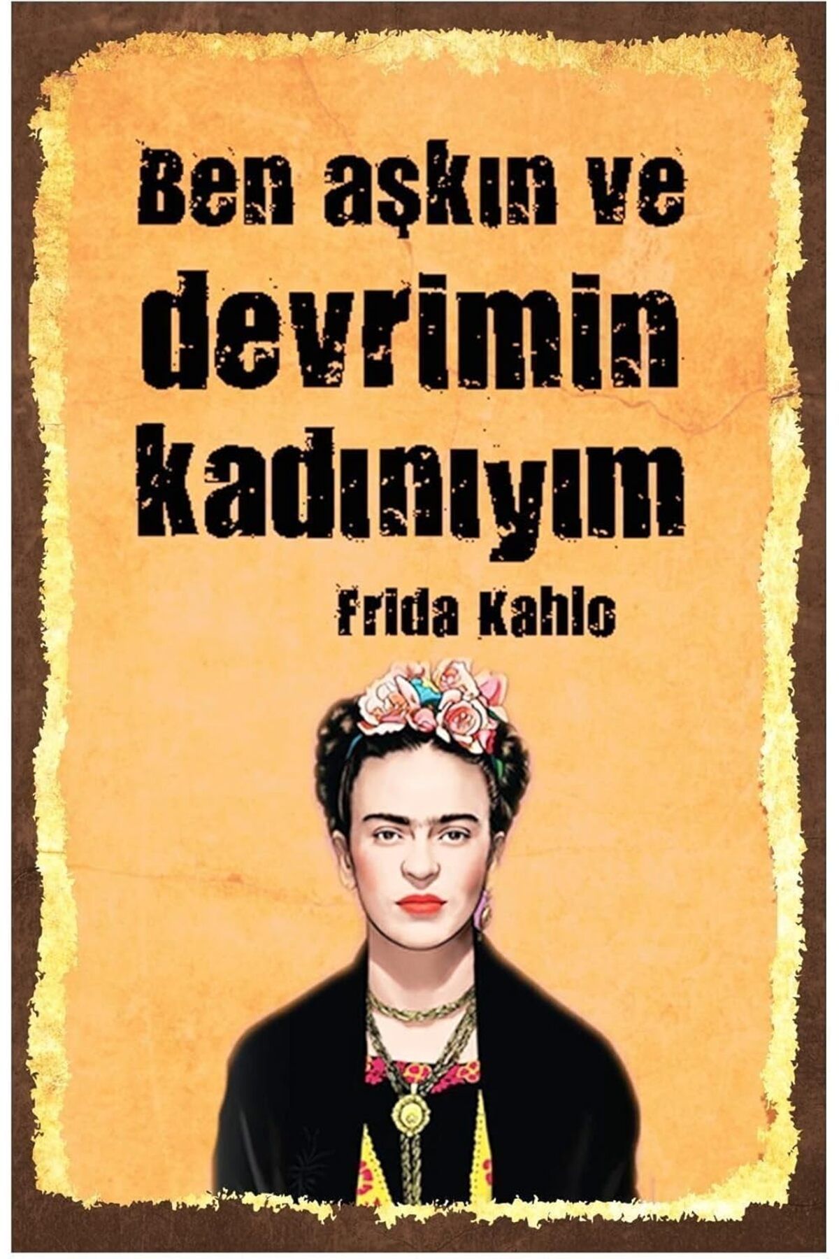 KDROĞLU KDROGLU Ben Aşkın Ve Devrimin Kadınıyım Retro Vintage Ahşap Mdf Tablo New Desing 1109836