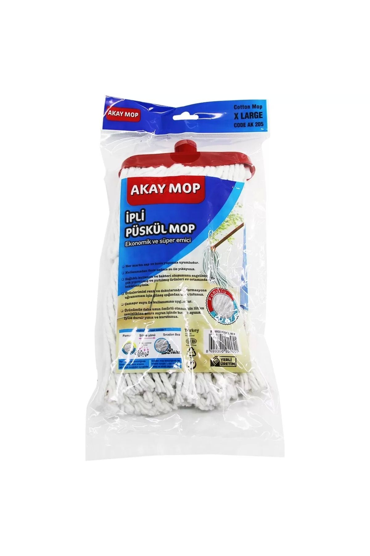 HayMed X Large Örgülü İpli Püskül Pamuk Mop (4172)