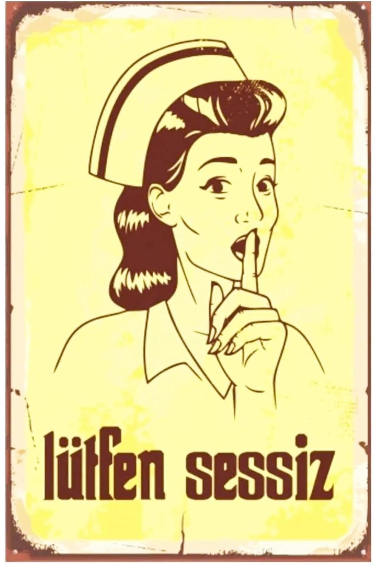 KDROĞLU KDROGLU Lütfen Sessiz Hemşire Retro Vintage Drtr0092 Ahşap Mdf Tablo New Desing 1109836