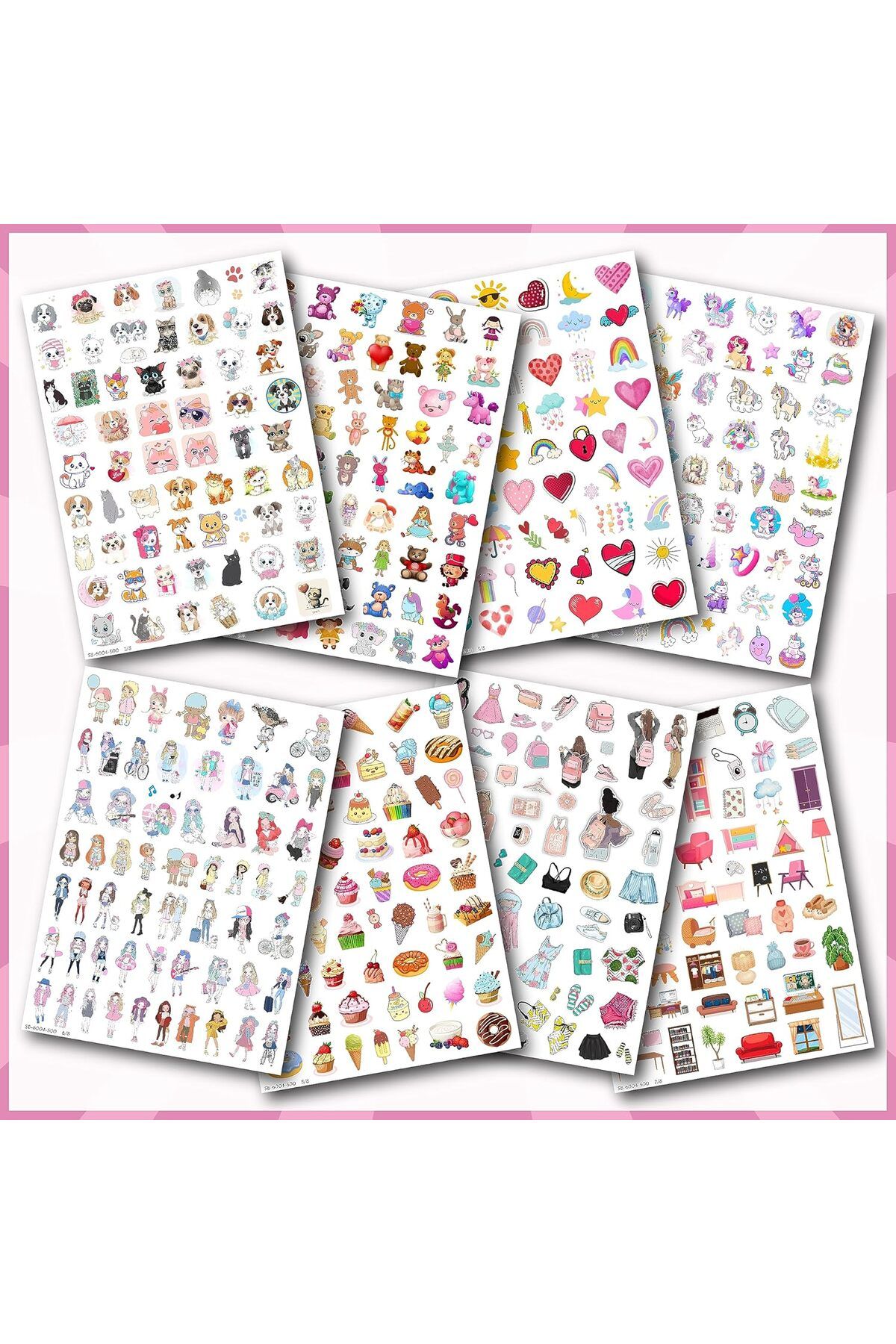 STOREMAX glpzr Sticker Seti 500 Adet - Kız Çocuklara Özel Konsept - Defter Planlayıcı Günlük Takvim Aj