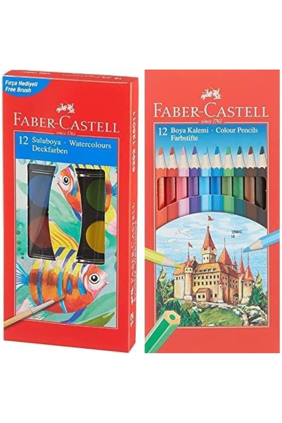 STOREMAX daliashops 12'li suluboya& Faber-Castell 12li Boya Kalemi Seti Star Collection 542167
