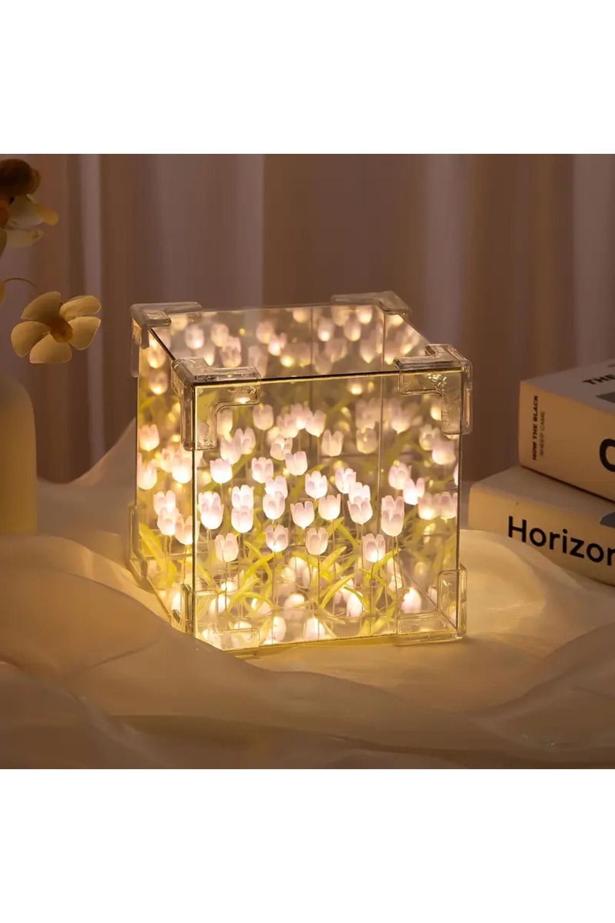 gökstore Demonte Sonsuz Pembe Lale Gece Masa Lambası DIY Kendin Yap Sevgili Hediye Etkinlik El Yapımı Led