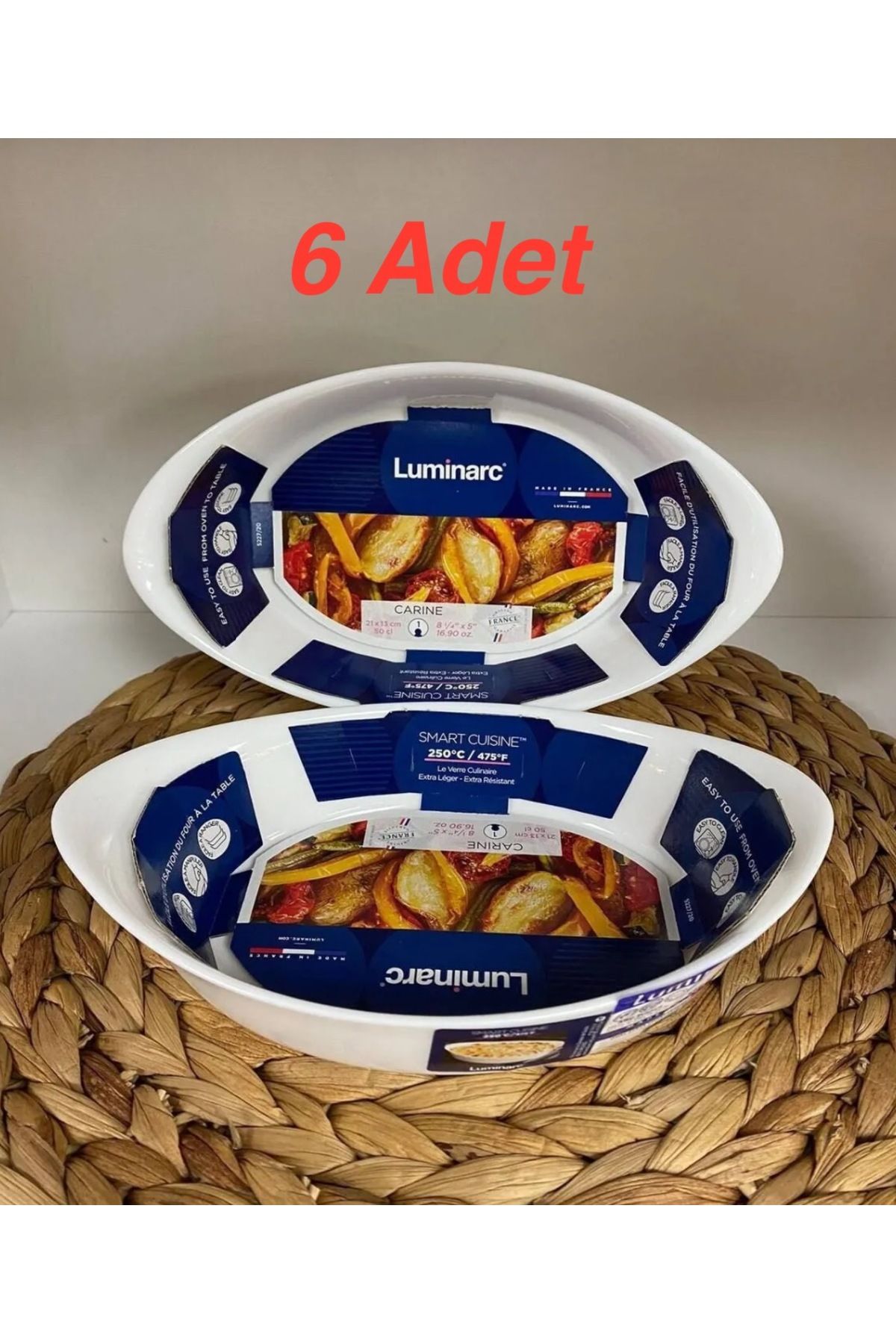 Luminarc Trianon Oval Fırın Kabı Beyaz 21x13 Cm …6 ADET