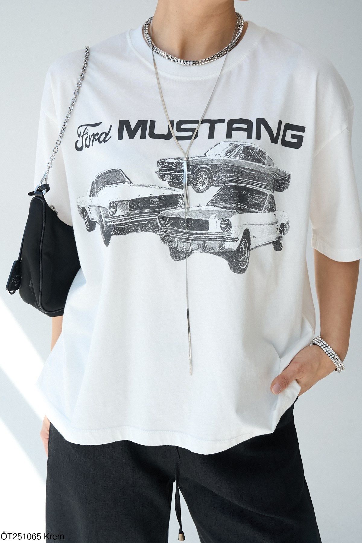 Bengi Clothing Oversize Kesim Kısa Kollu Baskılı T-shirt