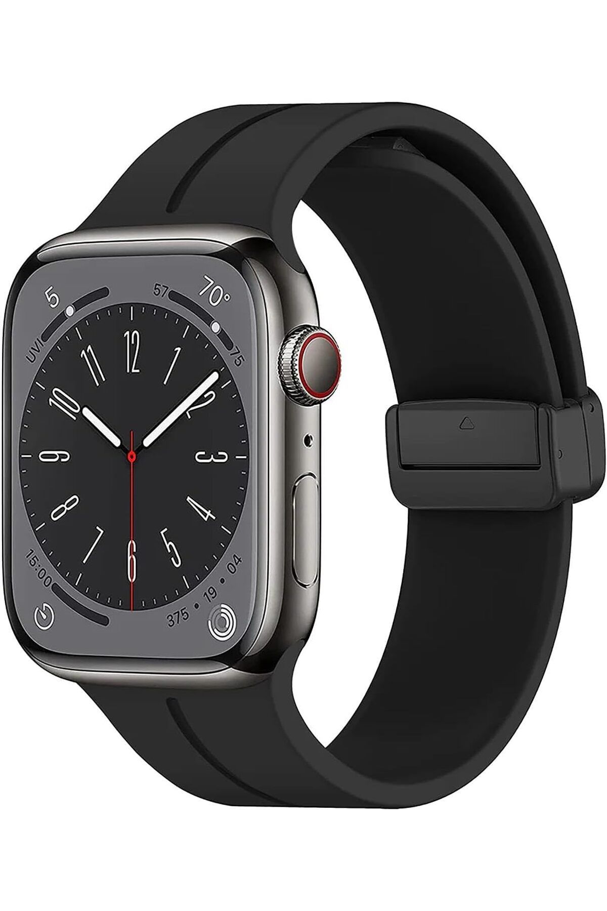 DERİK KADROĞLU Watch Ultra için Kordon Ribbon Line Siyah Yeni 1107872
