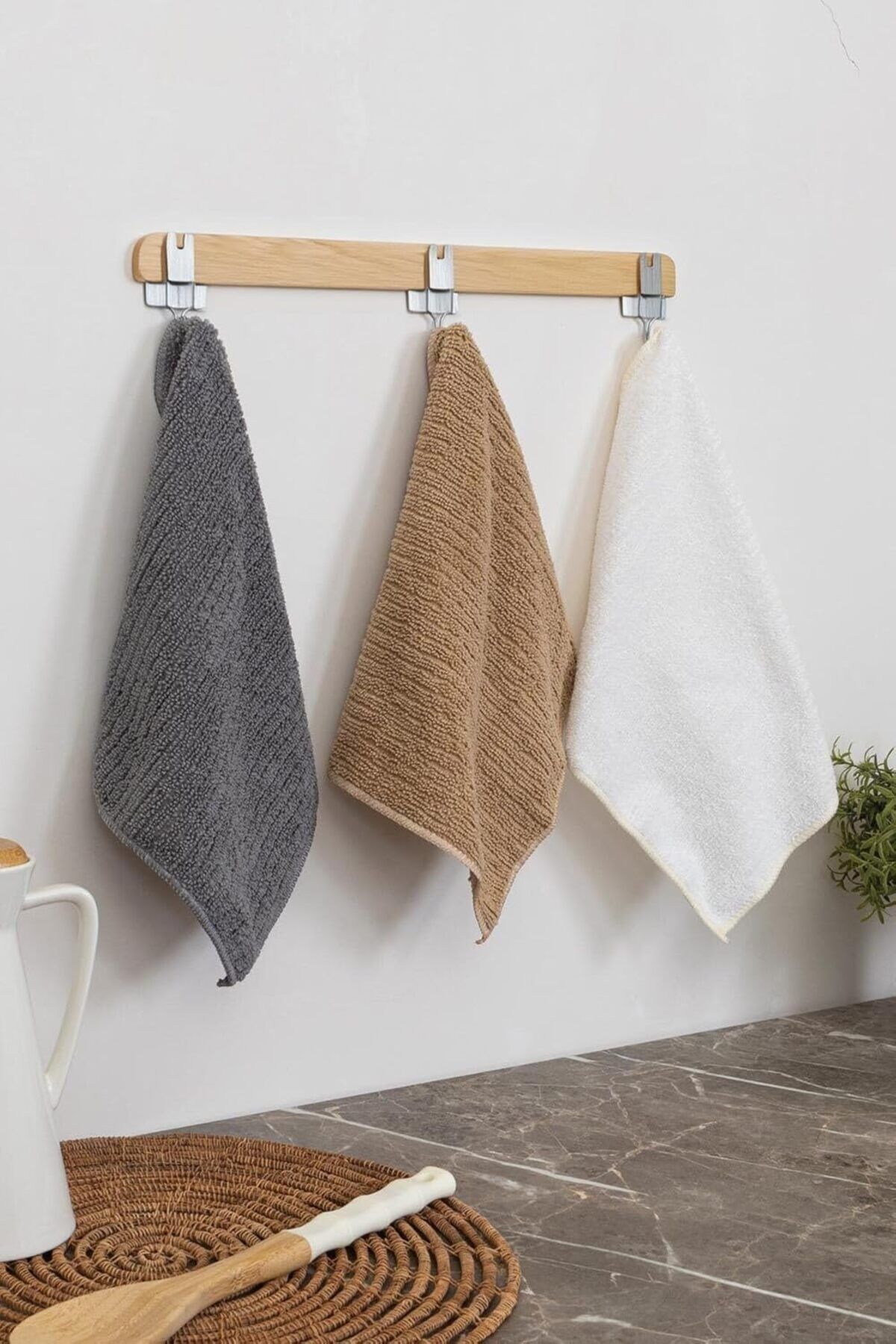 STOREMAX htpshopmx Kapısı Mikrofiber 3'lü Temizlik Bezi Sihirli Kurutma Bez 30 X 30 Cm (Füme, Krem, Bej)