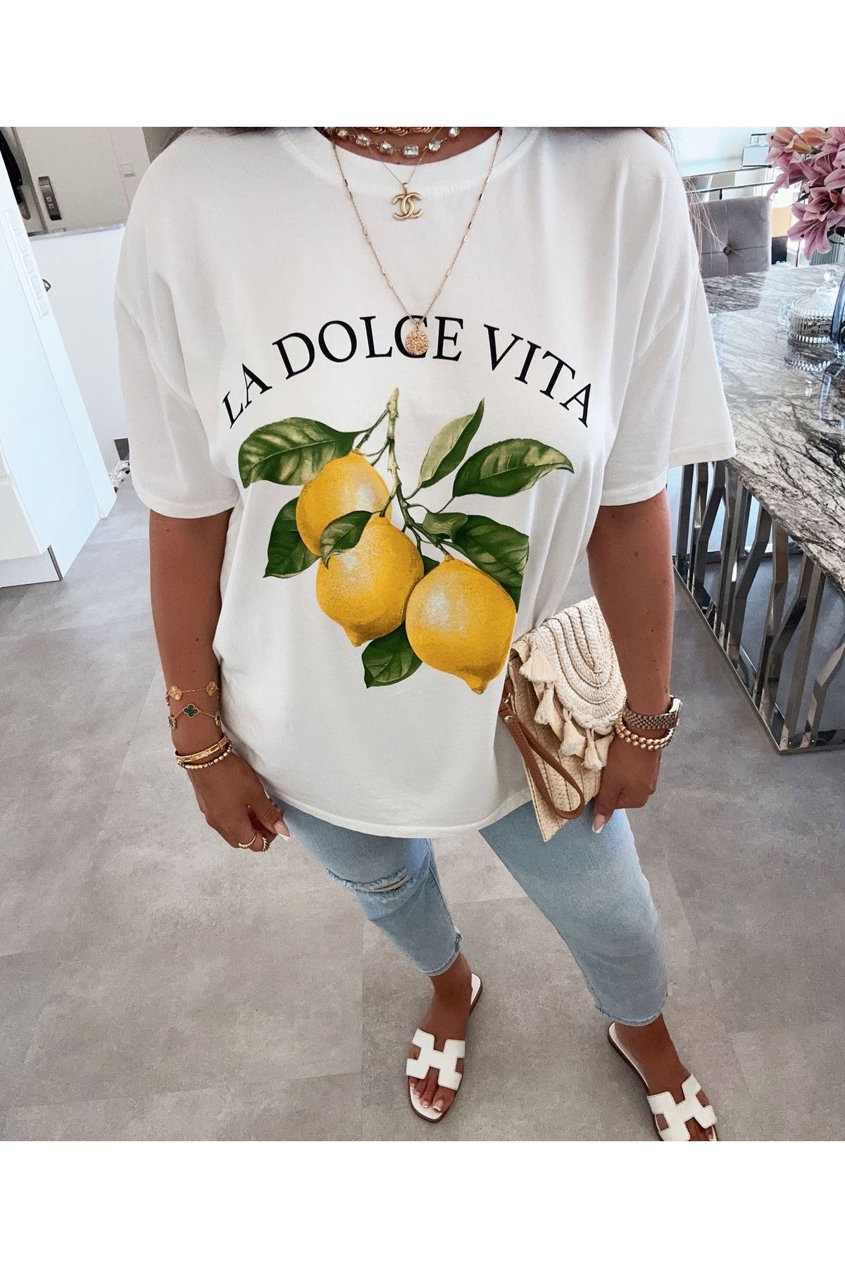 sole stories Oversize Kesim Kısa Kollu Baskılı T-shirt