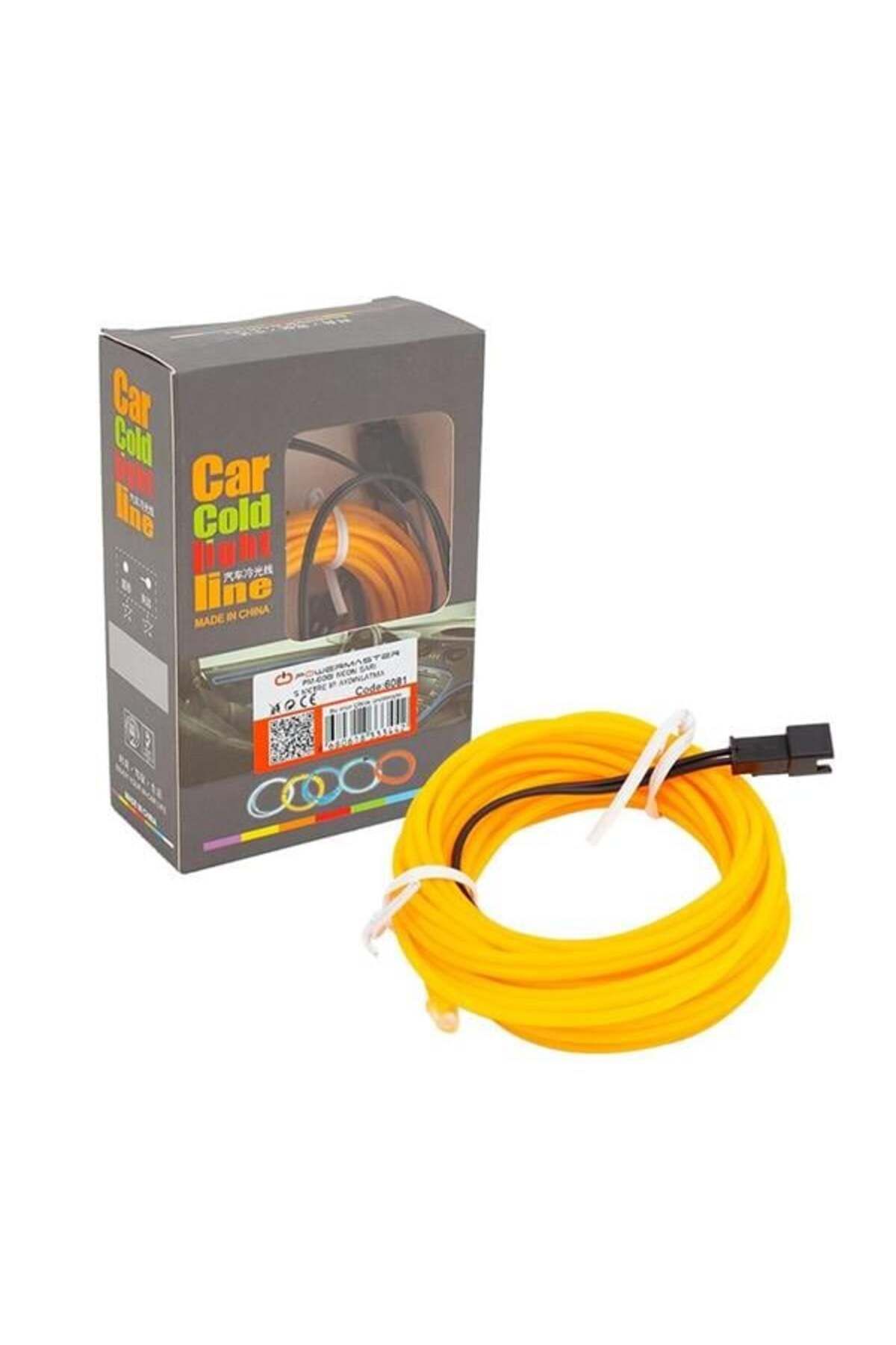 BYR Fırsat Byr 5 Metre 5 Volt Usb Adaptörlü Neon Sarı İp Aydınlatma Pm-6081 Yeni