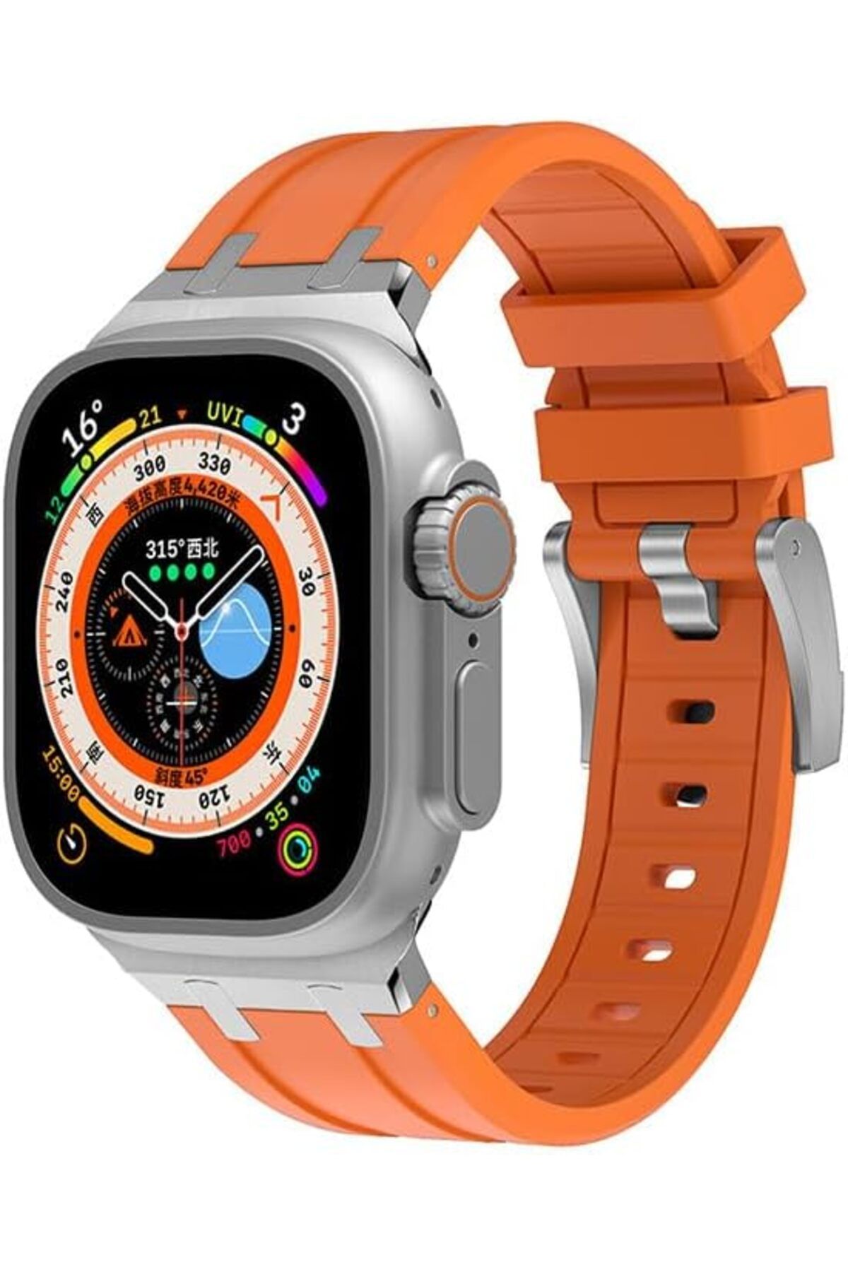 KDROĞLU KDROGLU İle Uyumlu Watch 42mm KRD-89 Silikon Kordon Turuncu New Desing 1109836