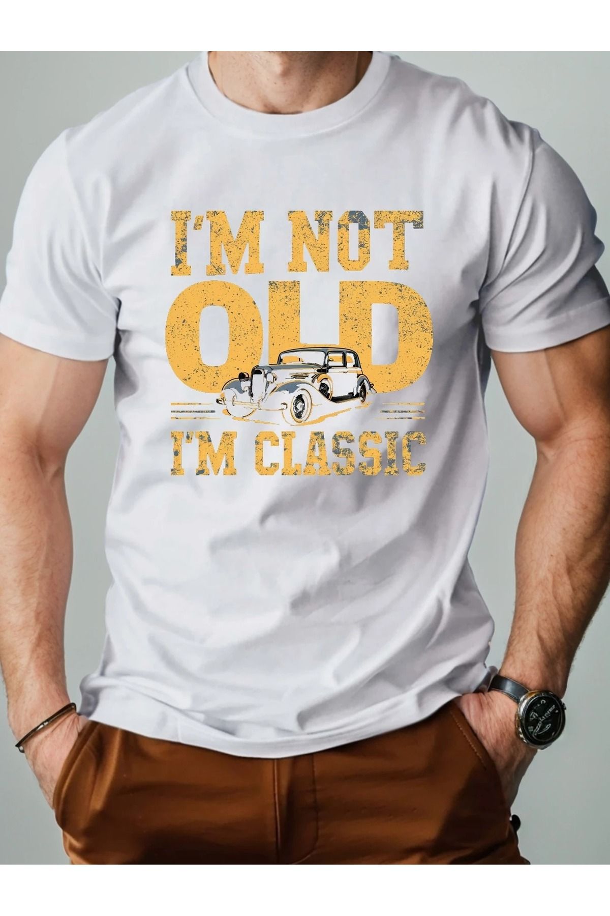 Massgai Unisex I'm Not Old Classic Baskılı Oversize %100 Pamuk T-shirt