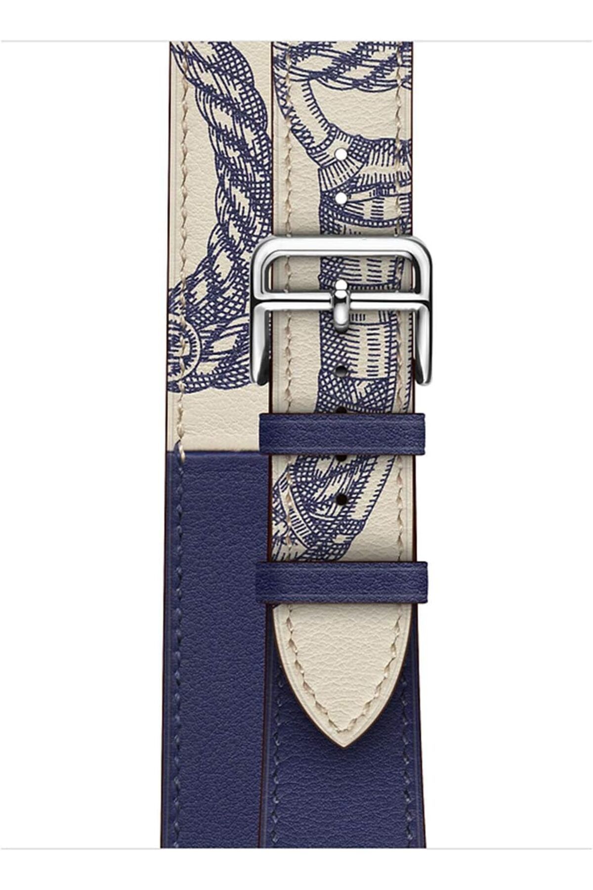 KDROĞLU GEÇMEZ Watch Series 4 44mm Swift Leather Double Tour Strap Lacivert AVM 1114477