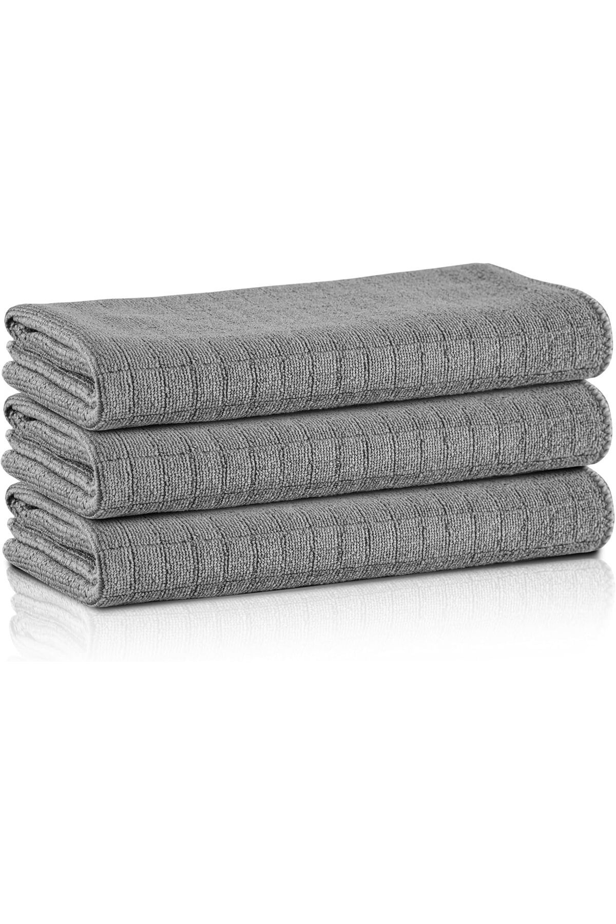 STOREMAX bystoreby Home 3 Adet Mikrofiber Kareli Mutfak Bezi, 40x40 cm, Leke ve Koku Tutmaz, 1100 GSM, Deterj