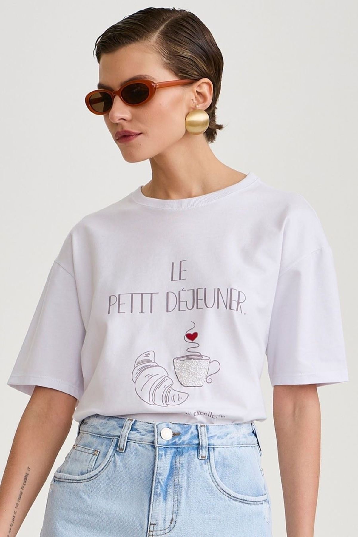 sole stories Oversize Kesim Kısa Kollu Baskılı T-shirt