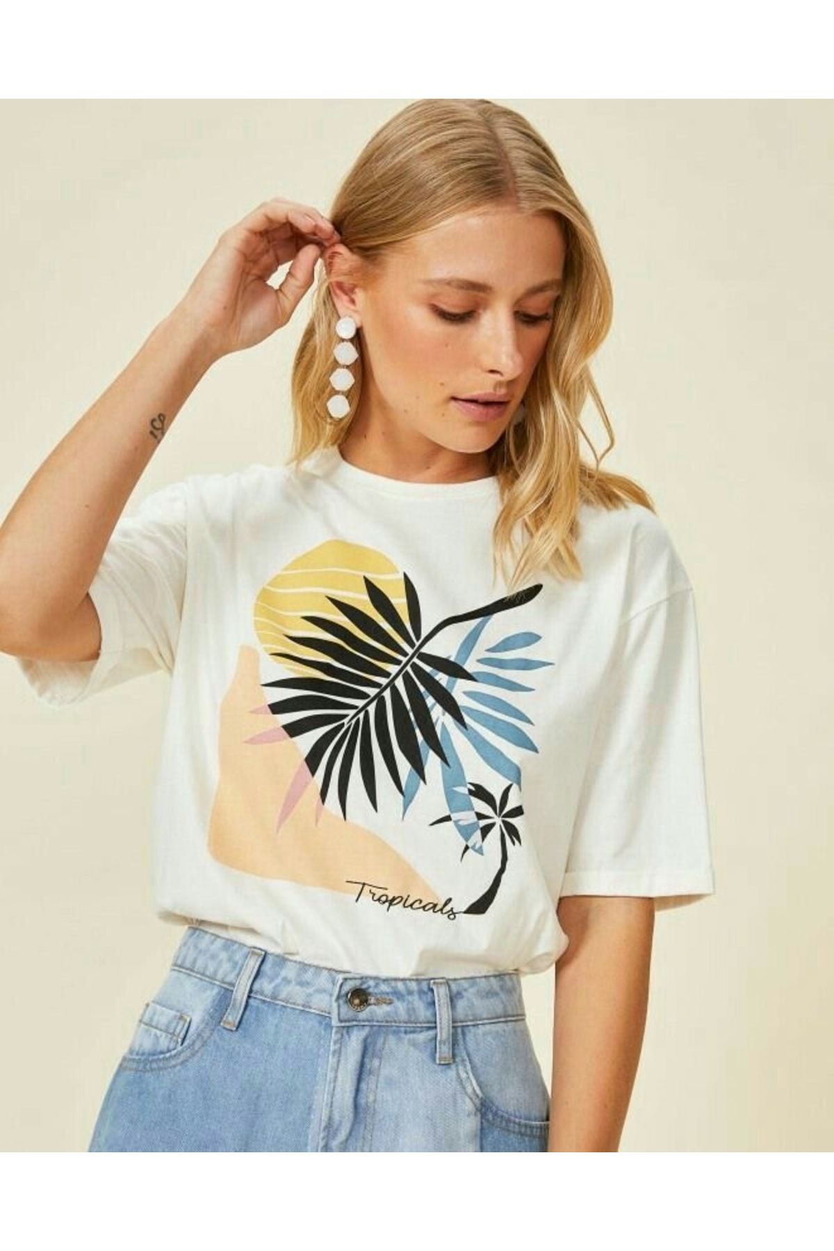 sole stories Oversize Kesim Kısa Kollu Baskılı T-shirt