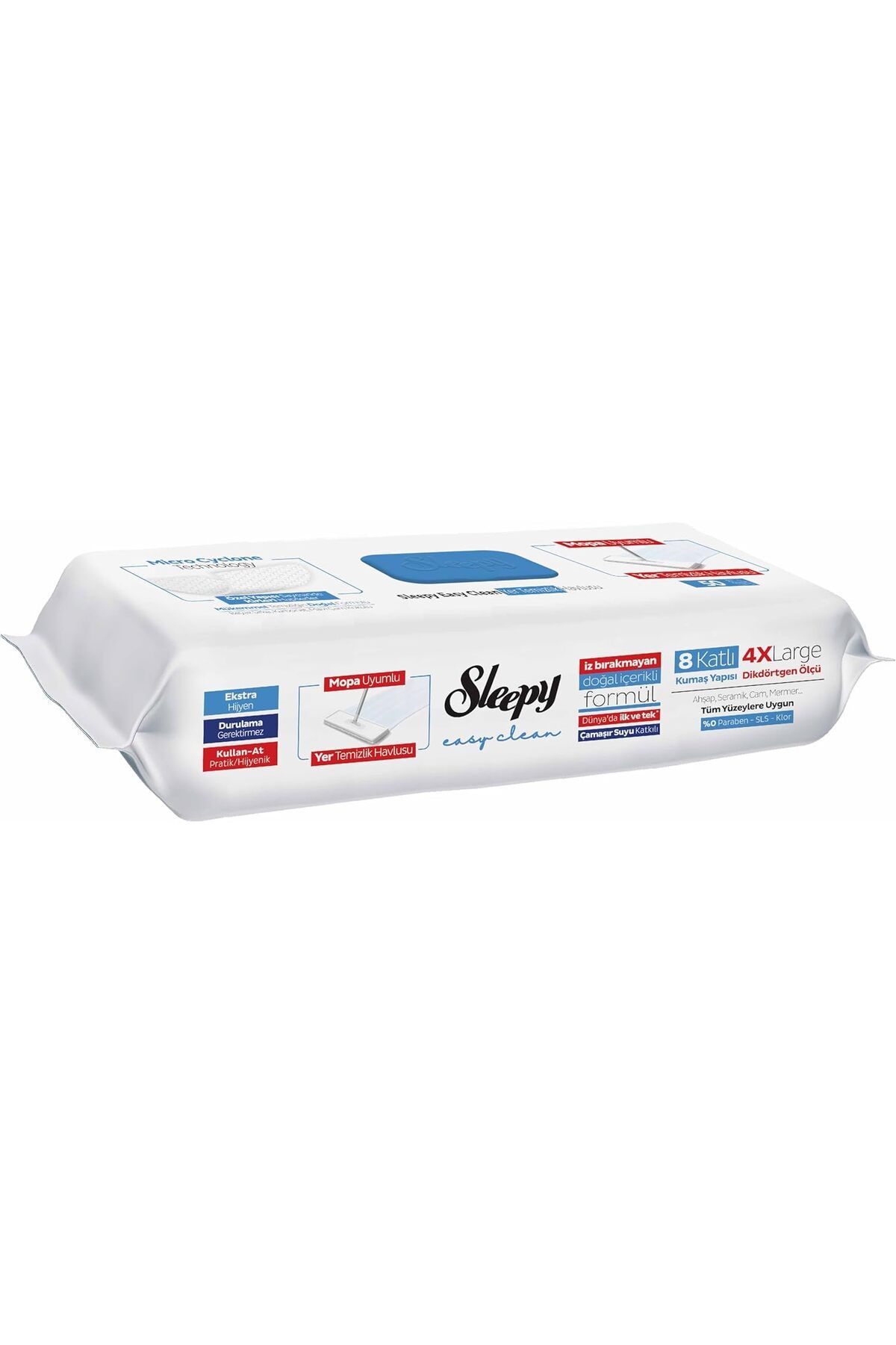 STOREMAX htpshopmx Easy Clean Çamaşır Suyu Katkılı Mopa Uyumlu Yer Temizlik Havlusu 3x50 (150 Yaprak) st