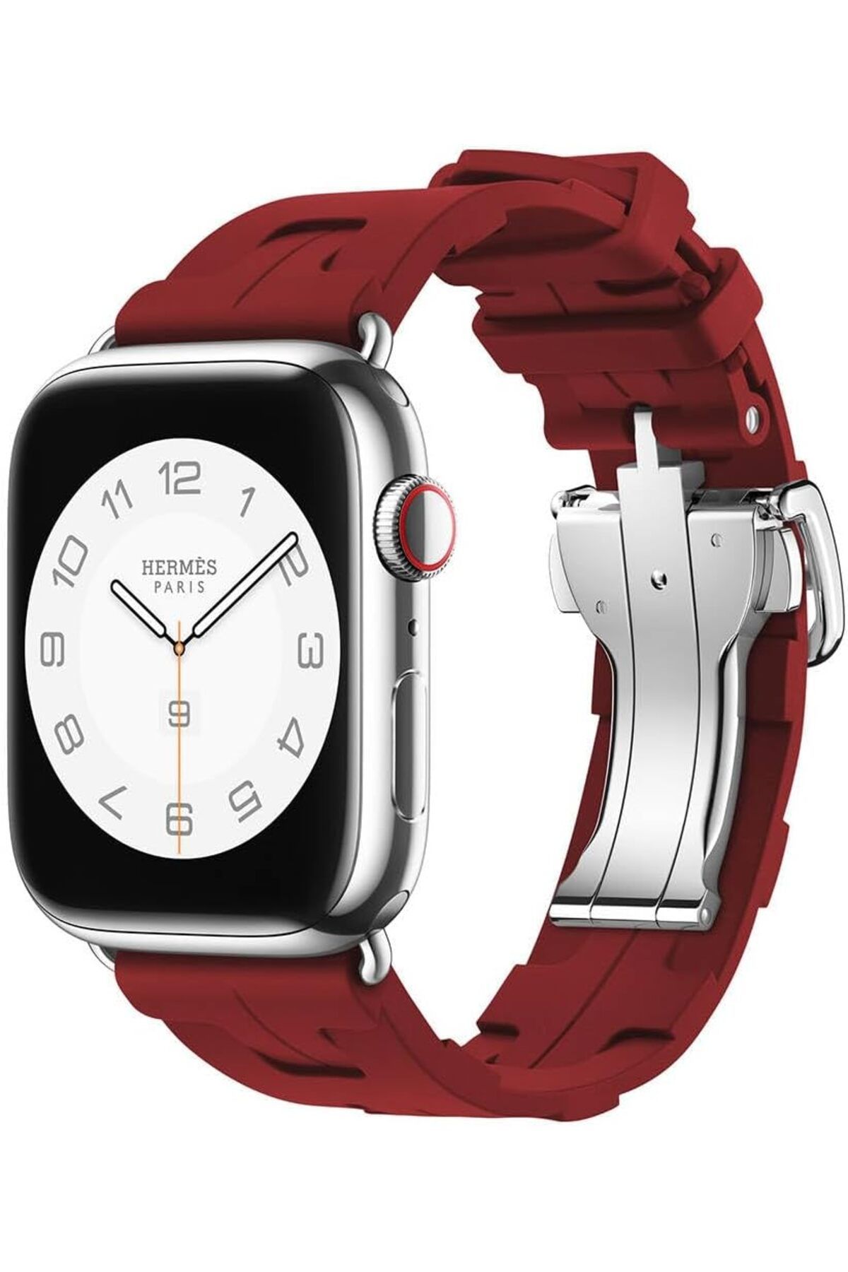 KDROĞLU KDROGLU İle Uyumlu Watch 38mm/40mm Spor Görünümlü KRD-94 Silikon Kordon Koyu Kırmızı New Des