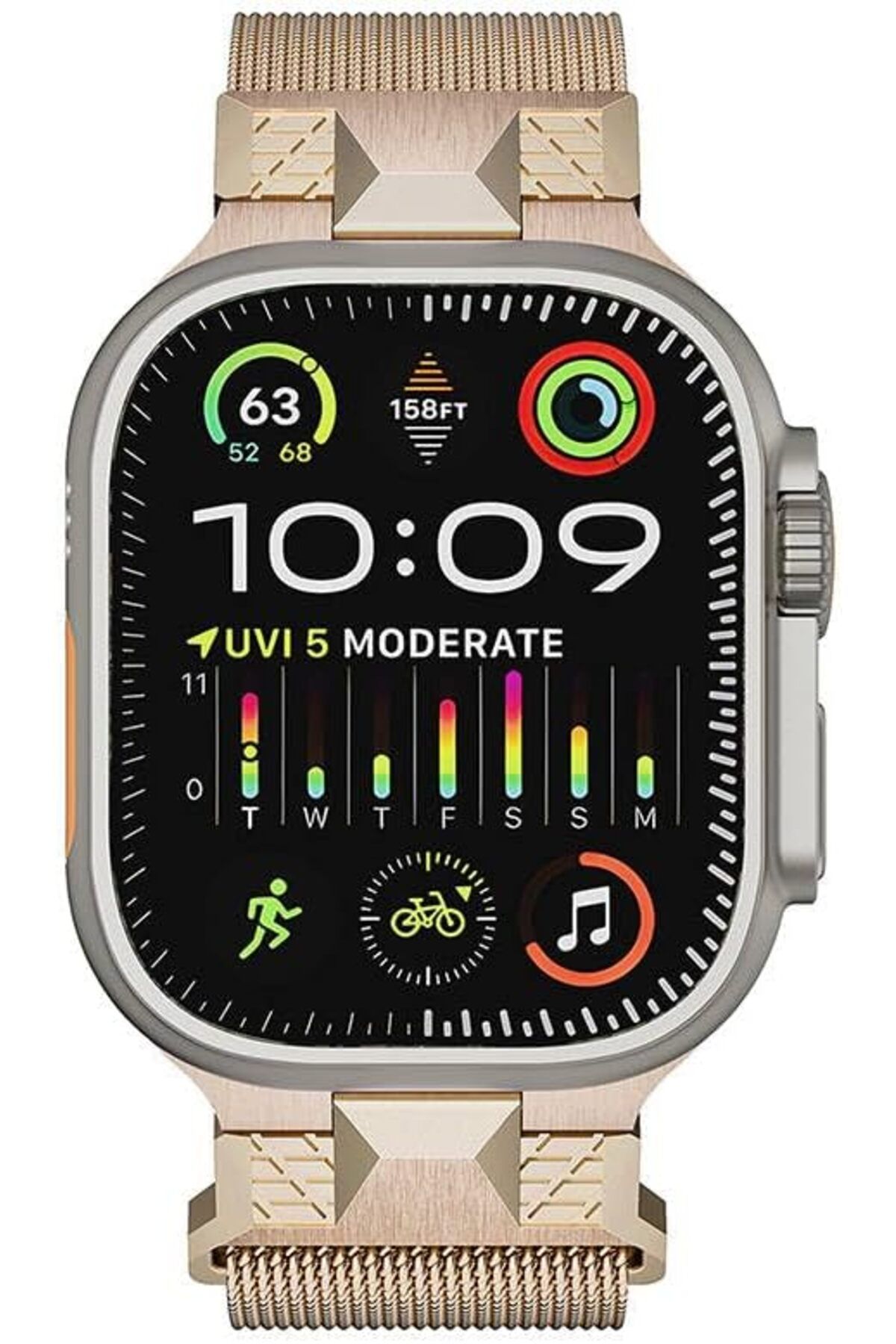 KDROĞLU GEÇMEZ İle Uyumlu Watch Ultra 49mm KRD-107 Metal Hasır Kordon Starlight AVM 1114477