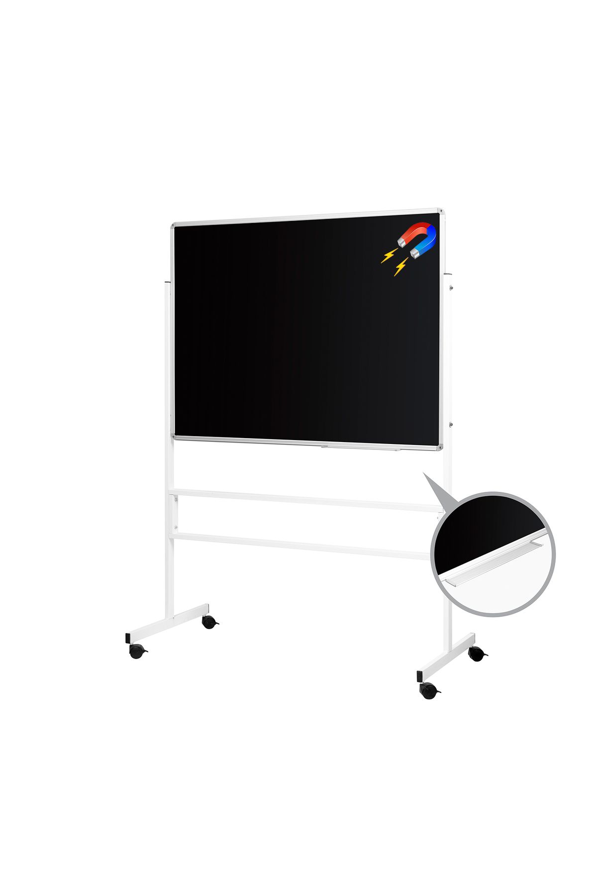 Penguen 100 cm x 200 cm Mobil Ayaklı Tek Yüzlü Manyetik Kara Tahta