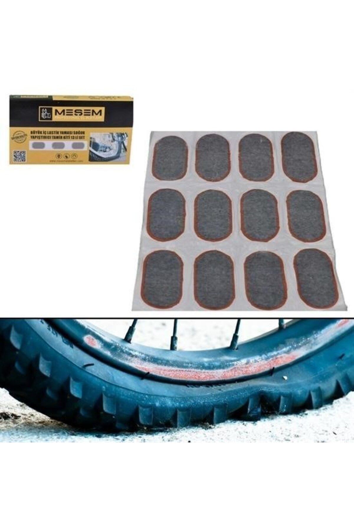 blueb ® 13lü Bisiklet Motorsiklet İç Lastik Yaması Soğuk Yapıştırıcılı