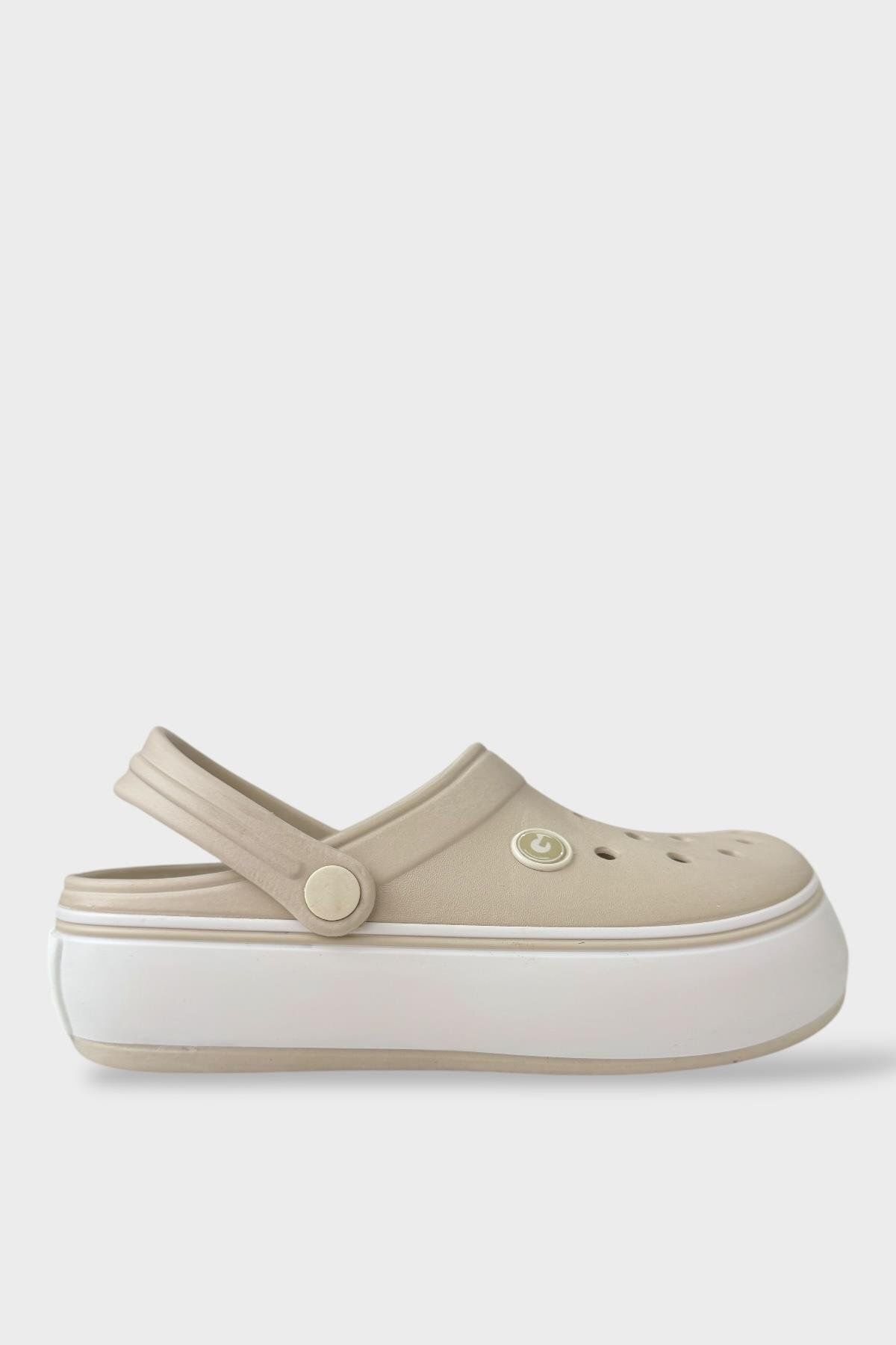 Liger Unisex Comfort Medikal Hemşire Sabo Sandalet Terlik BEJ